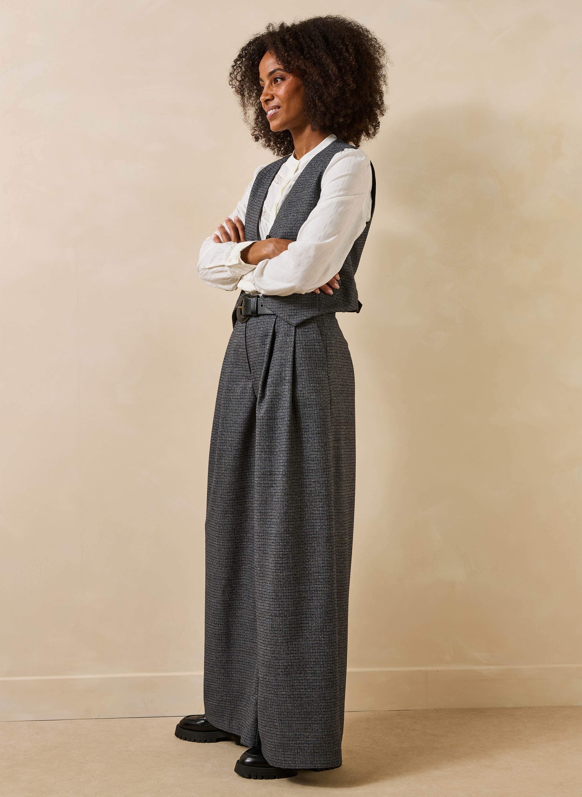 Pantalon large LA FEE MARABOUTEE Gris