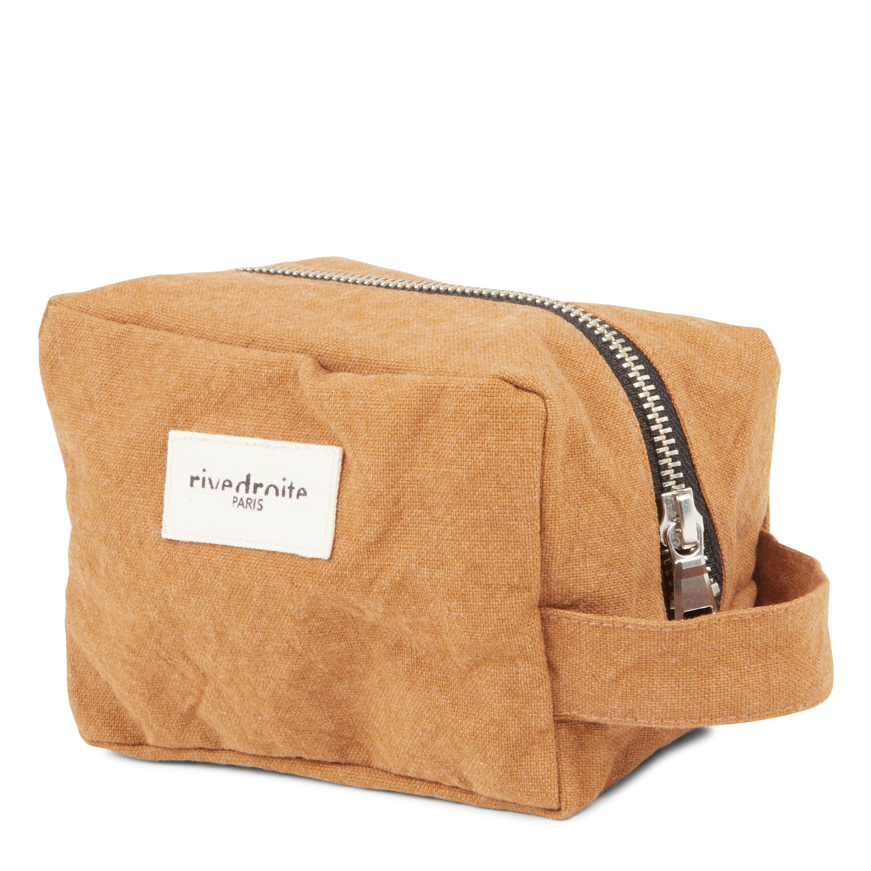 Trousse de maquillage imprimée en coton recyclé RIVEDROITE PARIS Beige