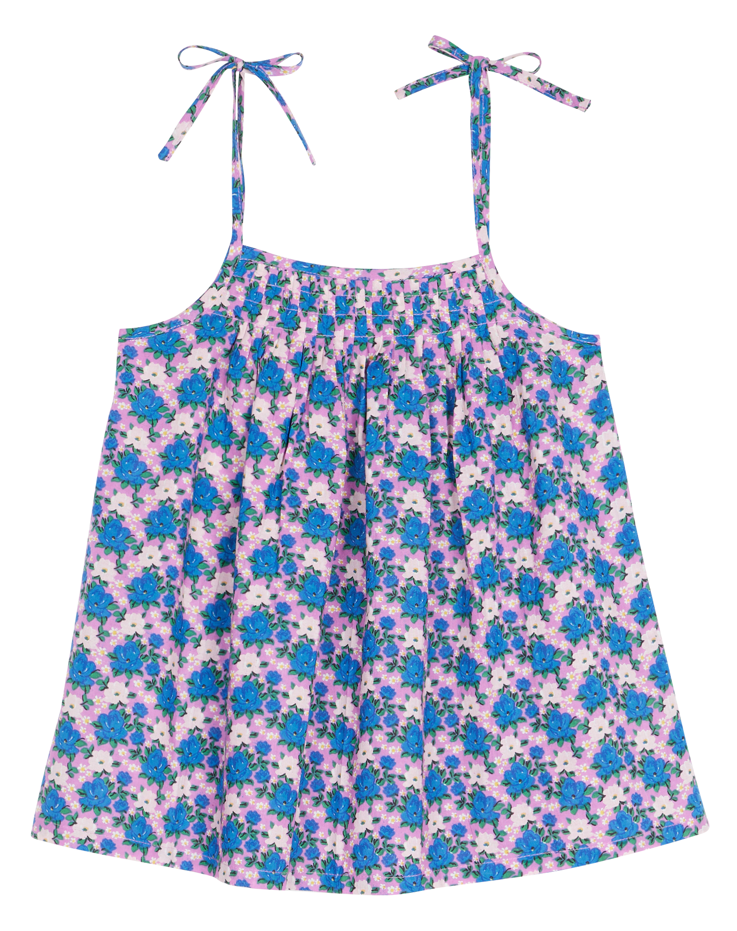 Robe courte en coton imprimé  LUCAS DU TERTRE Bleu