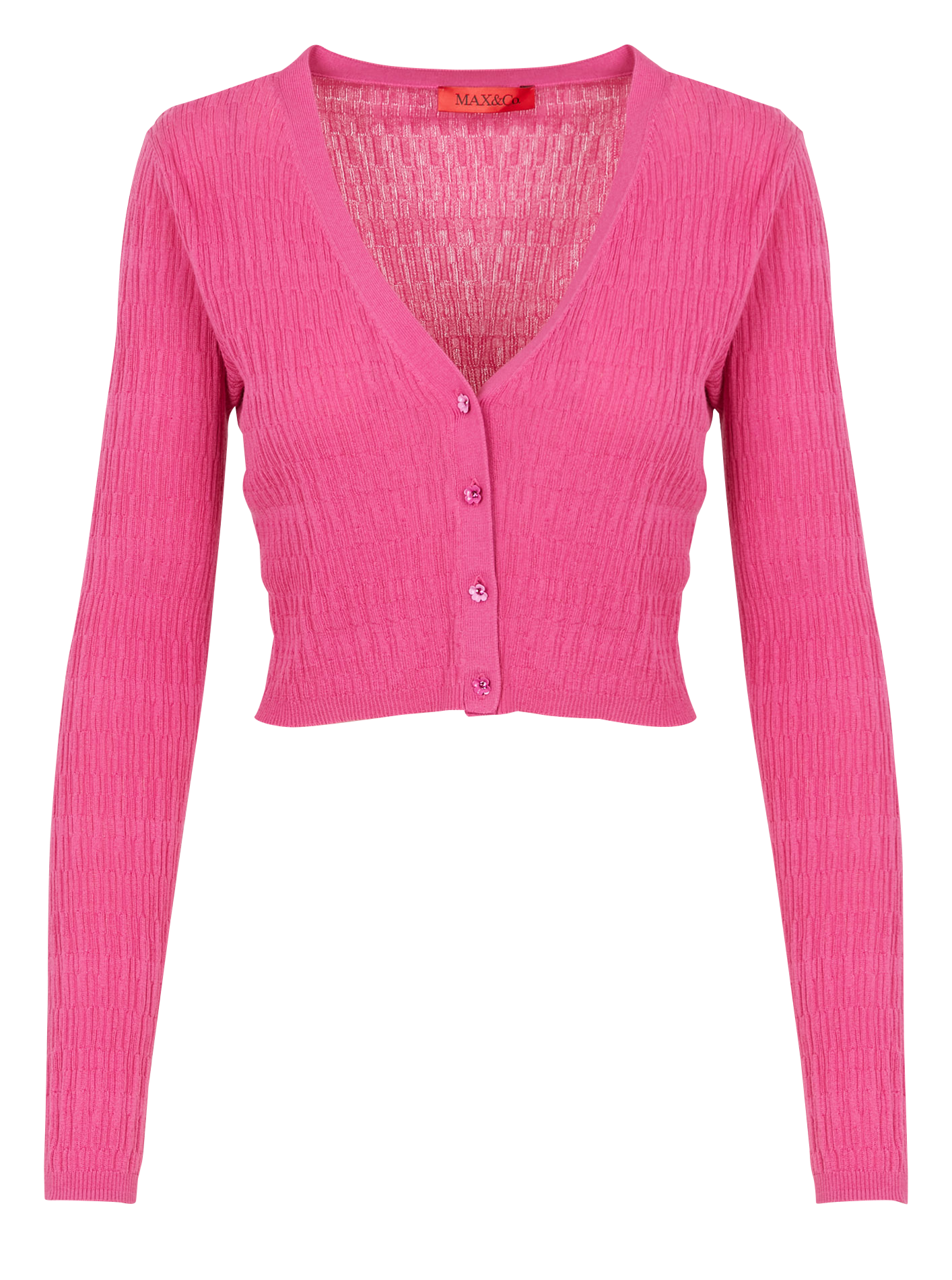 Cardigan court en coton mélangé MAX&Co. Rose