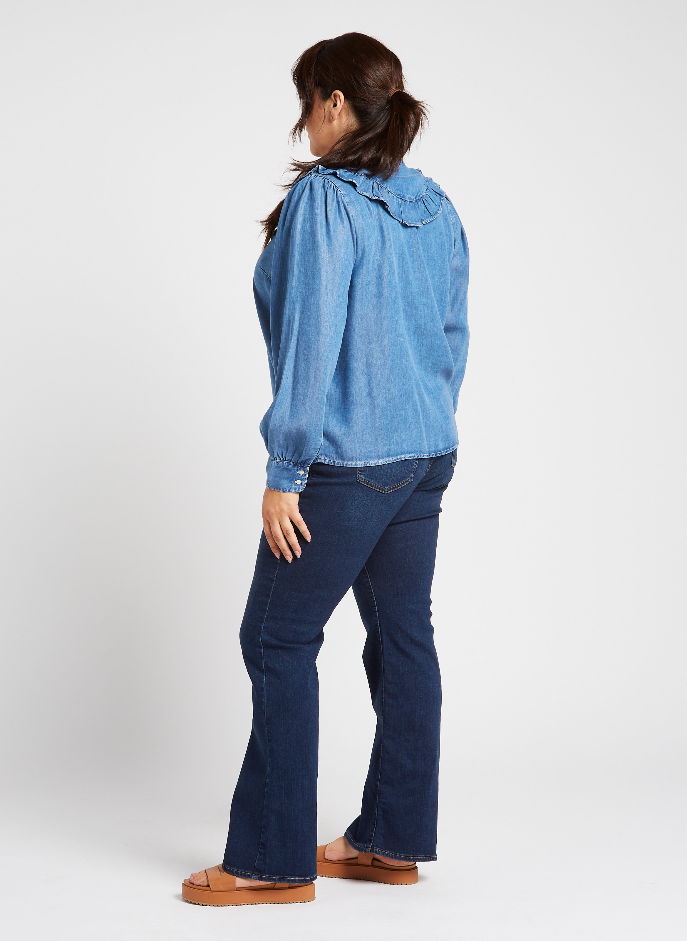 Jean flare délavé en coton mélangé  LEVI'S Bleu