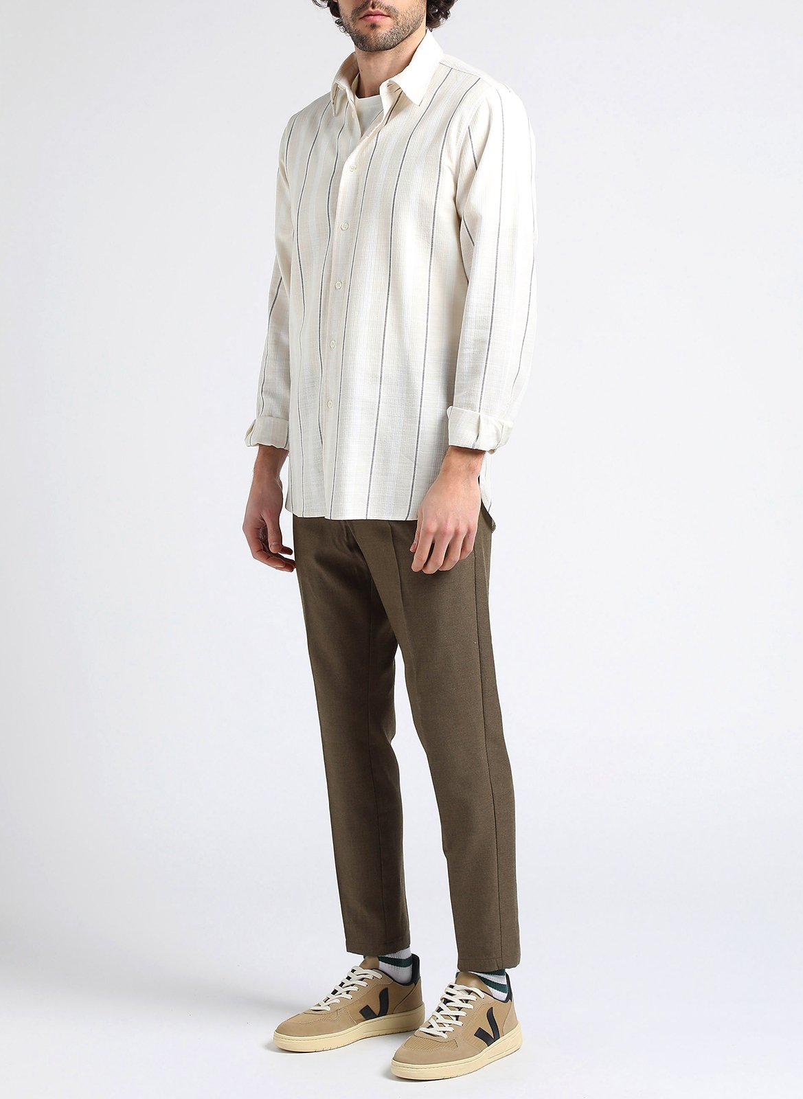 Chemise rayée en coton SAMSOE SAMSOE Blanc