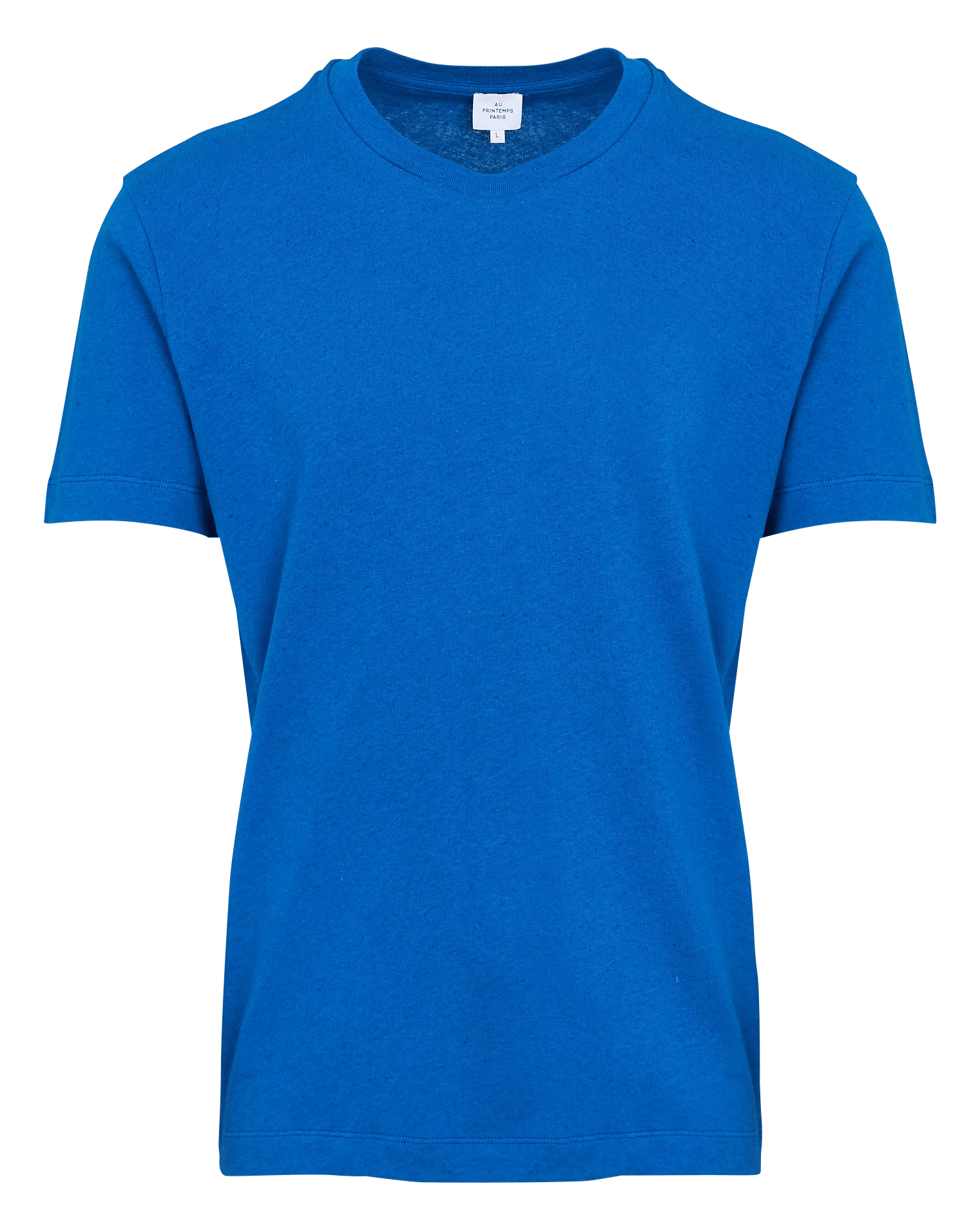 Basic cotton-mix T-shirt AU PRINTEMPS PARIS Blue