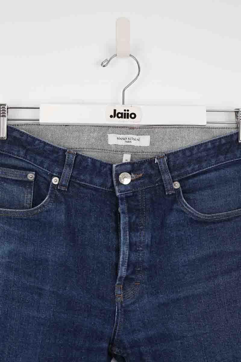 Cotton skinny jeans MAISON KITSUNÉ - Seconde main Blue