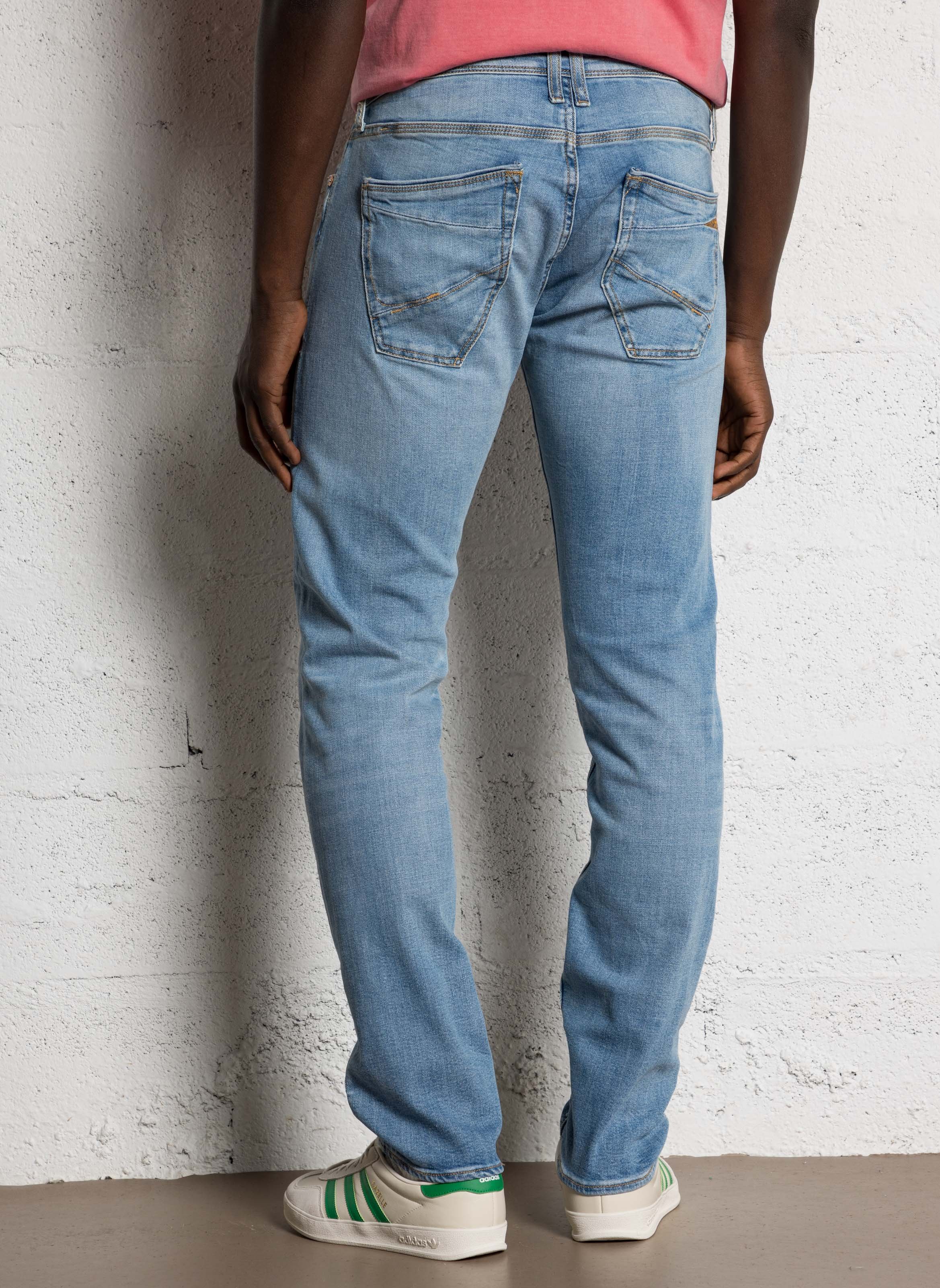 Cotton-blend straight jeans LE TEMPS DES CERISES Blue