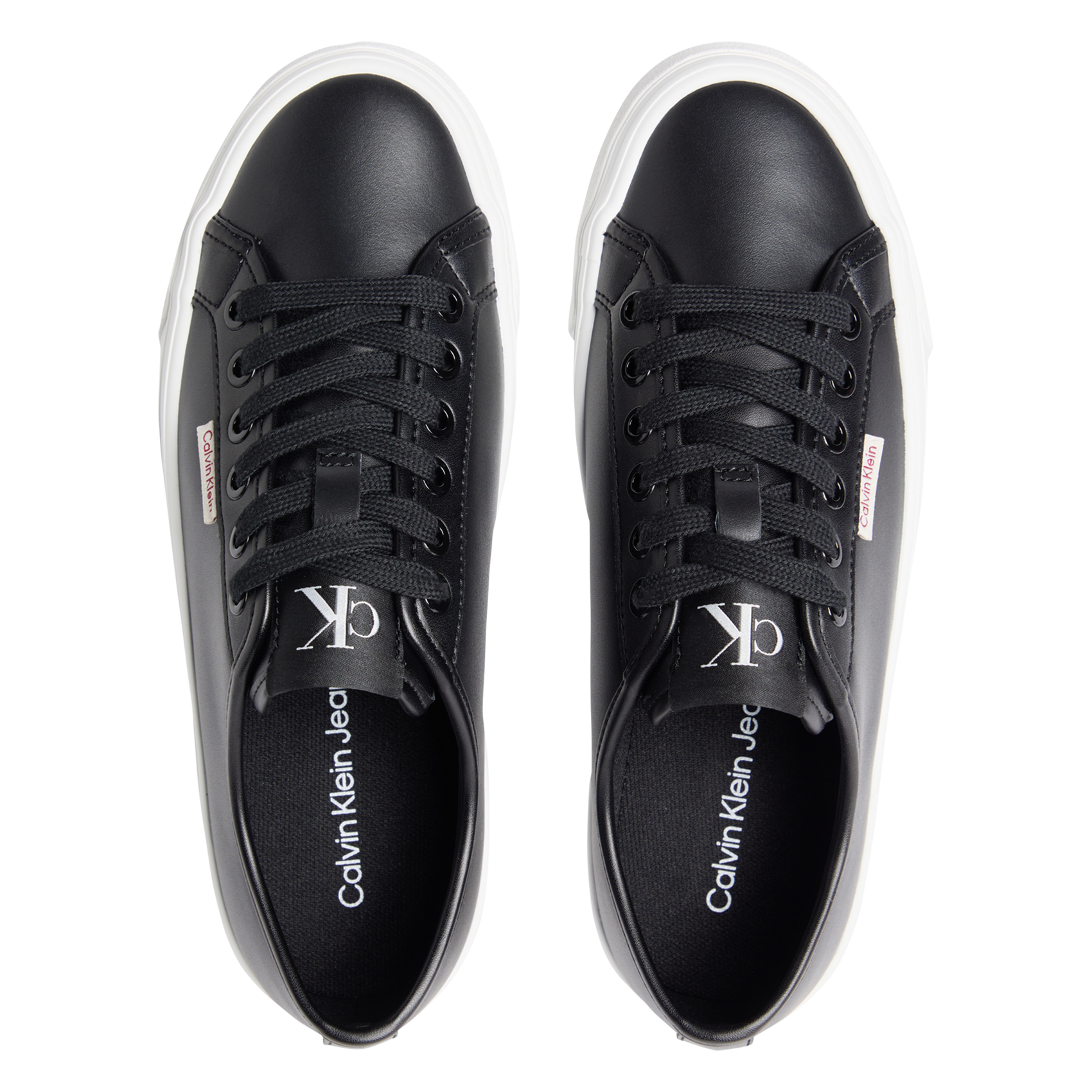 Baskets basses à lacets en cuir CALVIN KLEIN Noir