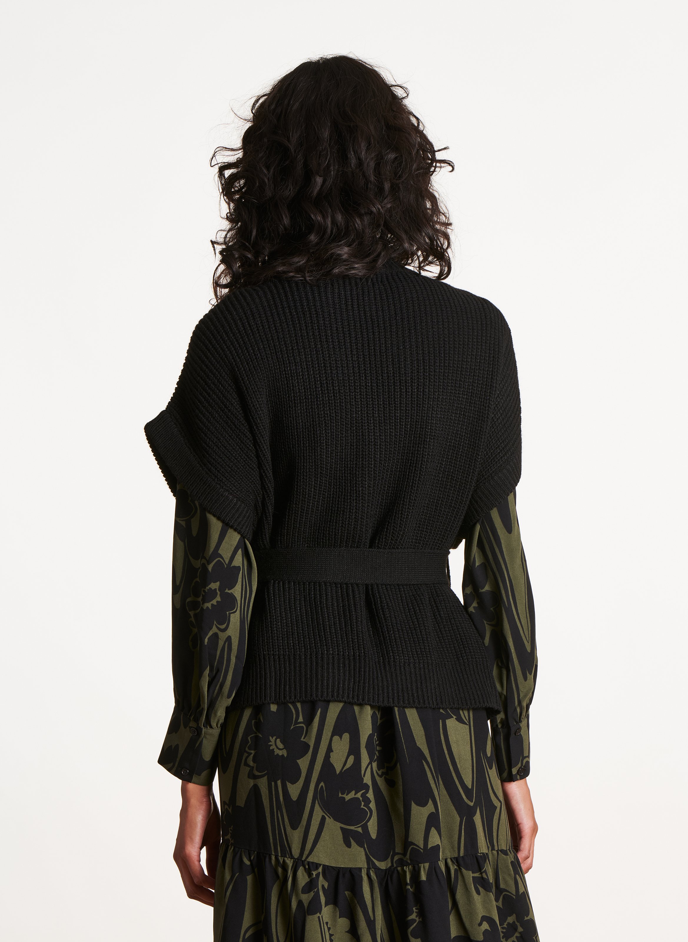 Round-neck cardigan LA FEE MARABOUTEE Black