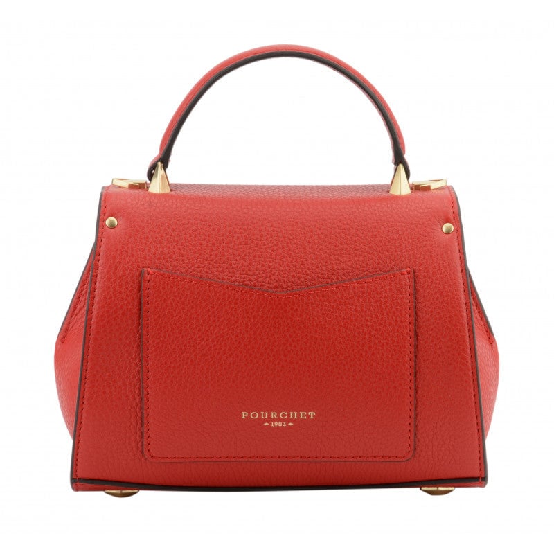 Handbag - cowhide leather POURCHET Red
