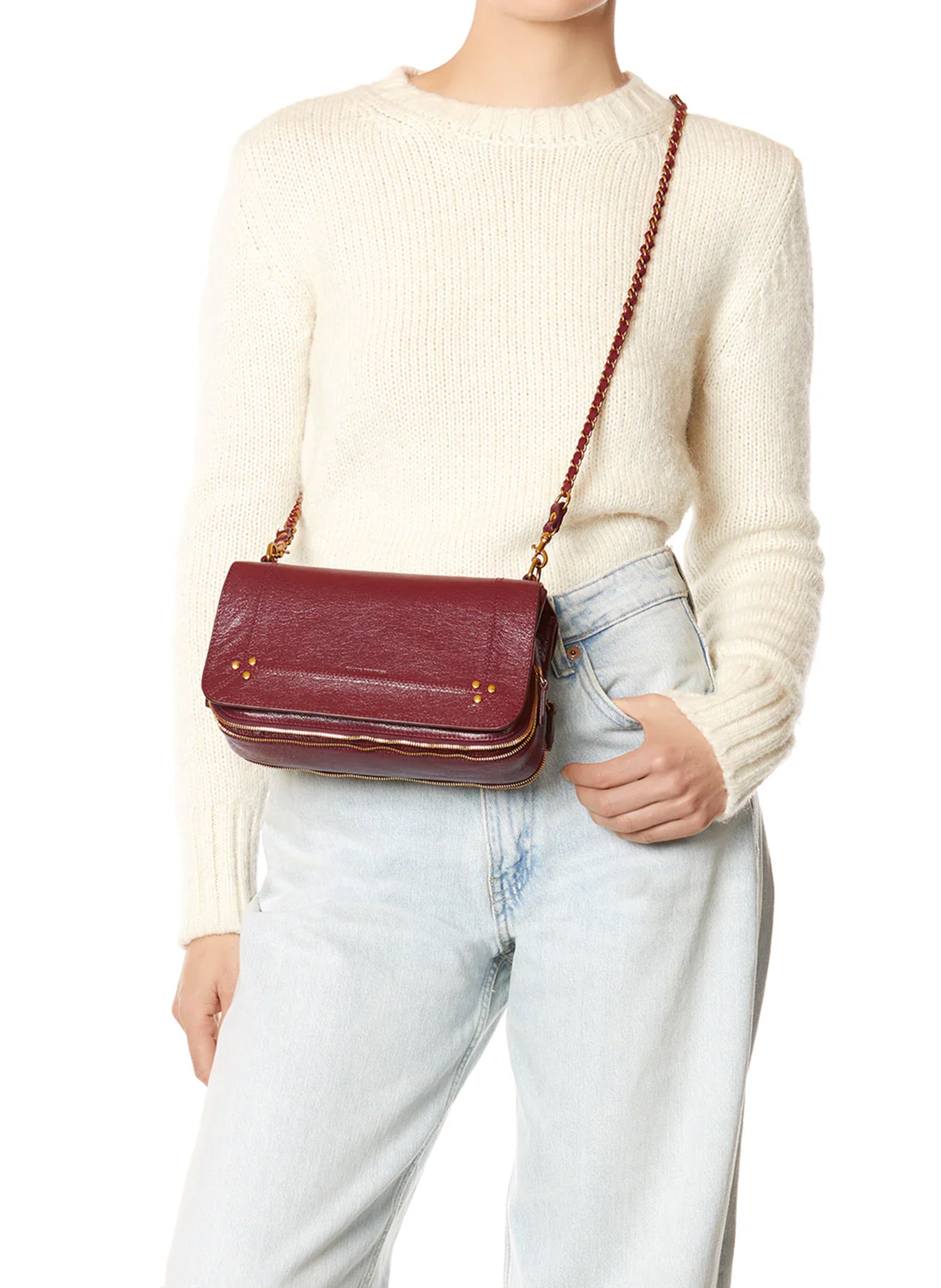 Sac bandoulière en cuir JEROME DREYFUSS Rouge