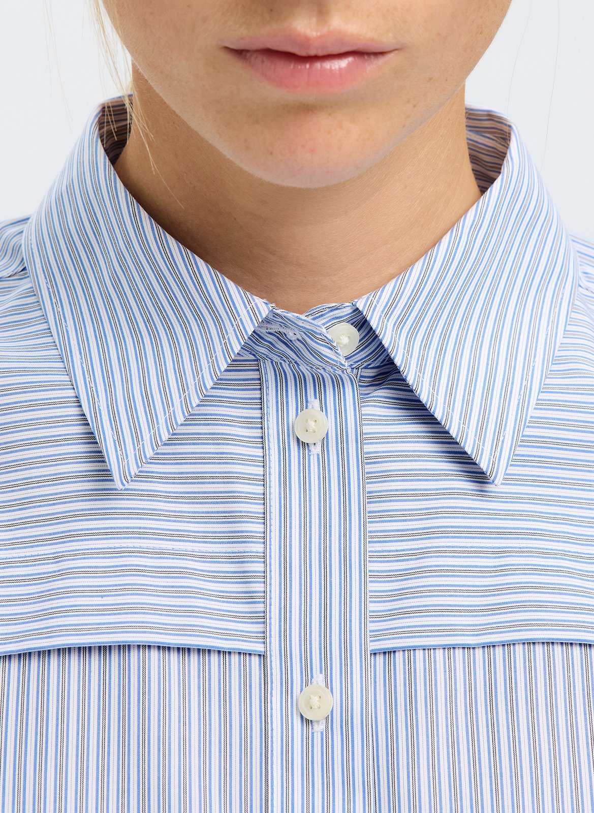 Chemise col classique en coton SELECTED Bleu