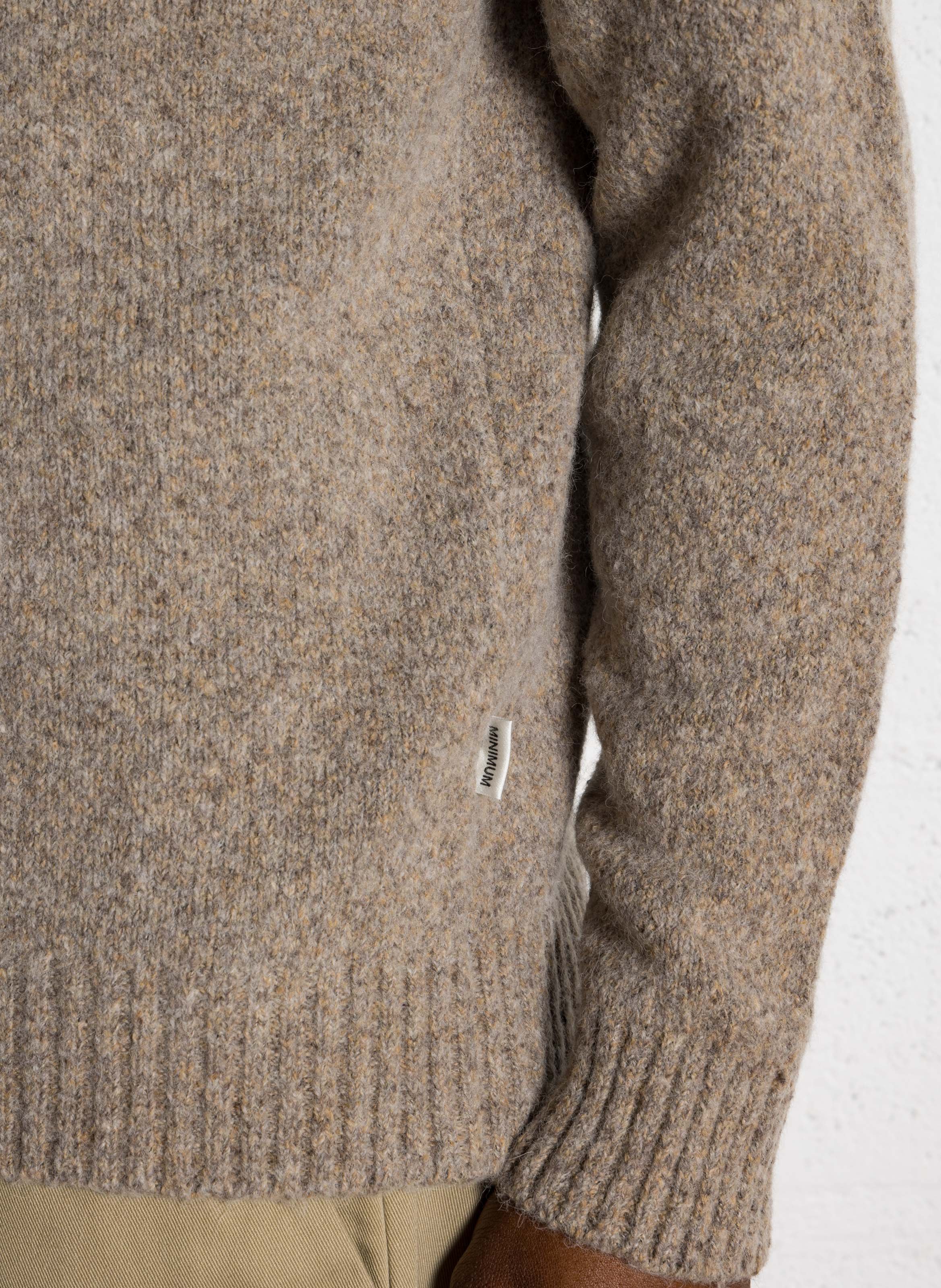 Oversize round-neck knit sweater MINIMUM Beige