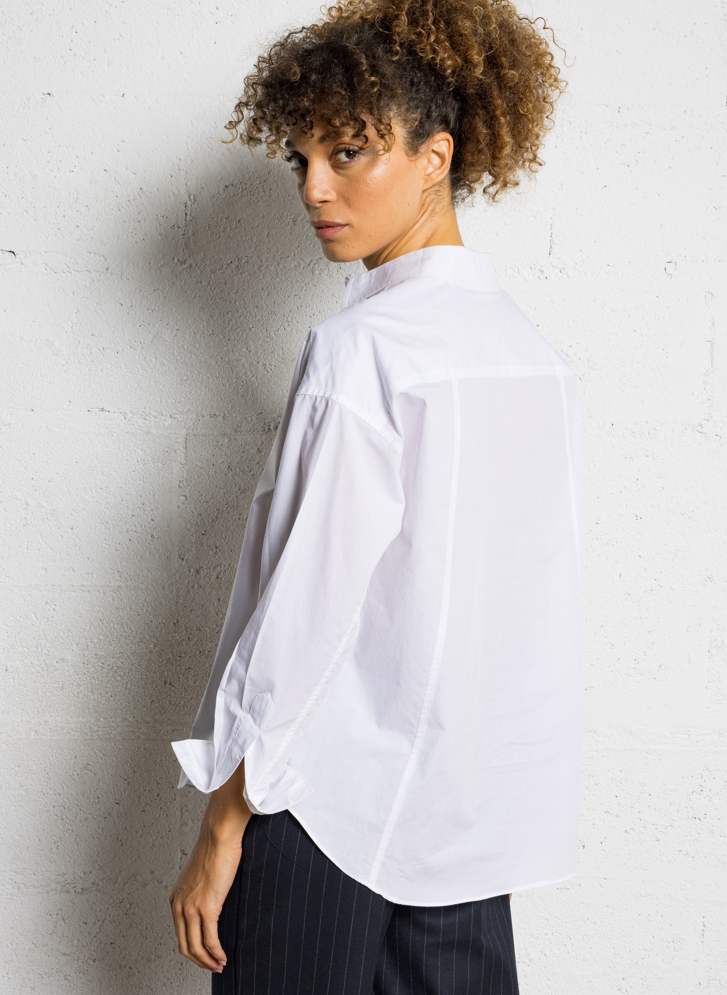 Katoenen blouse met klassieke kraag SUD EXPRESS Wit