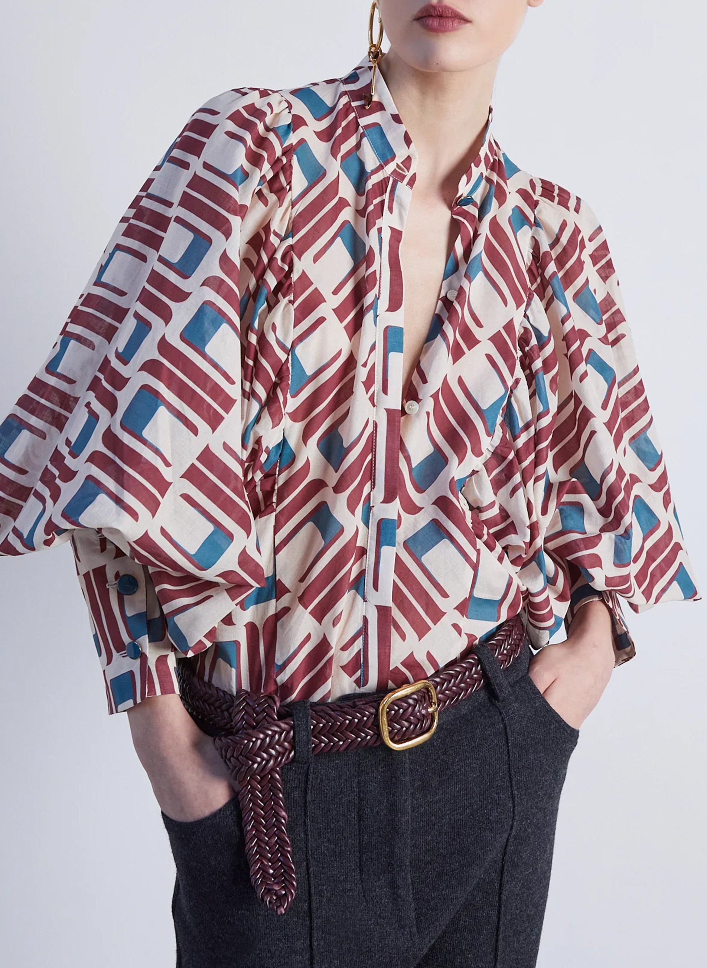 Printed high neck blouse THE LABEL EDITION