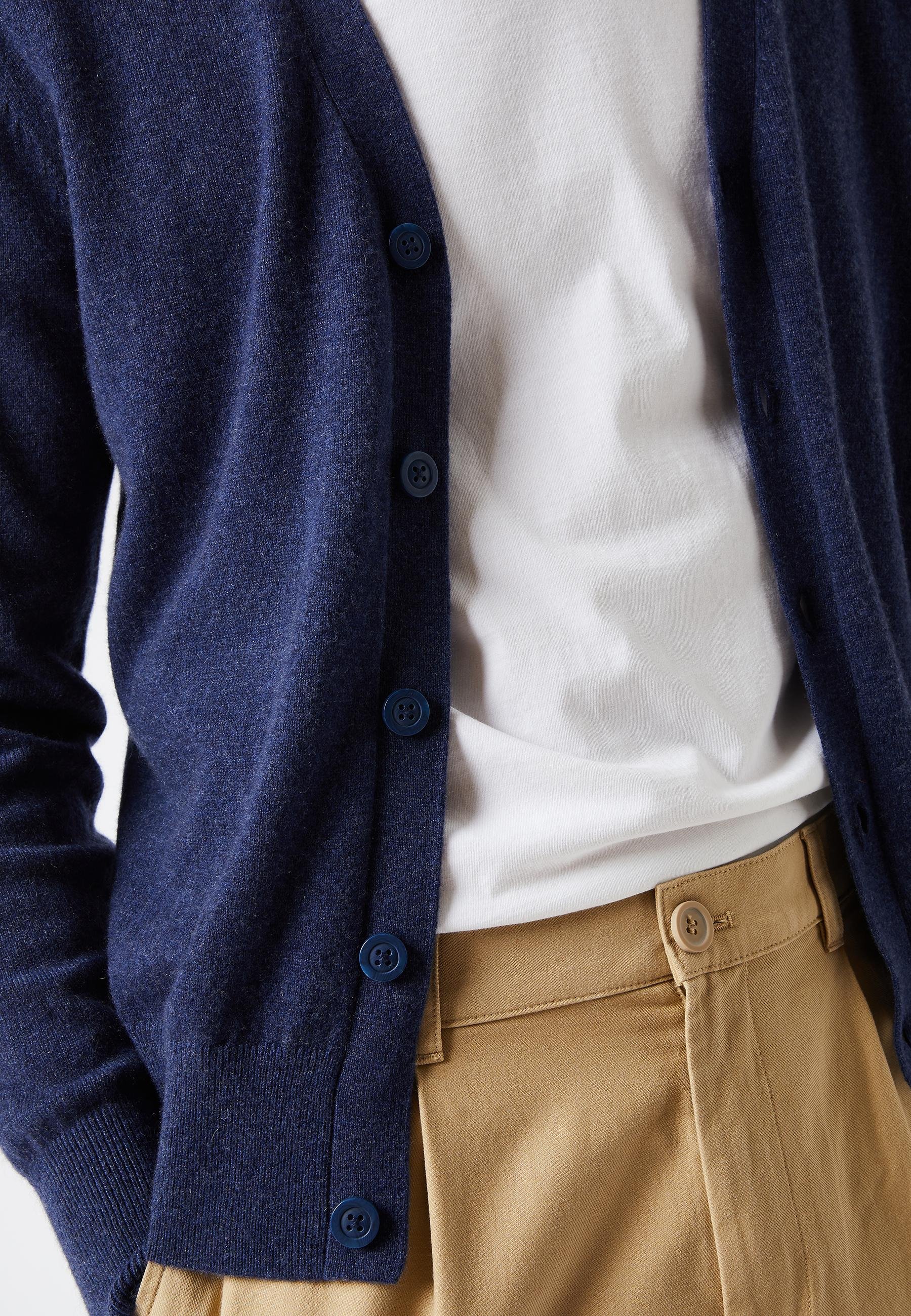 2-thread cashmere cardigan RODIER Blue