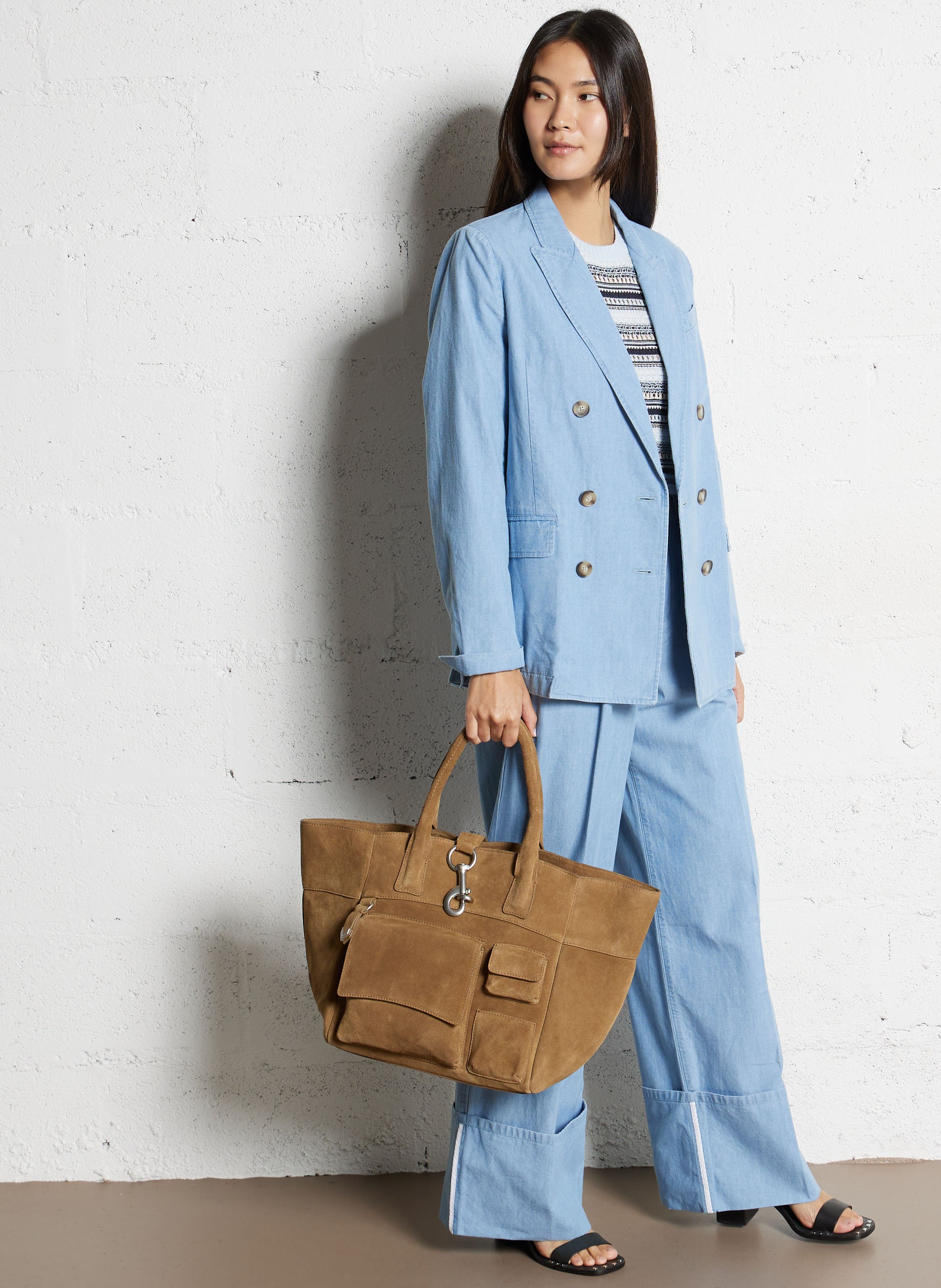 Cabas en cuir IKKS Marron