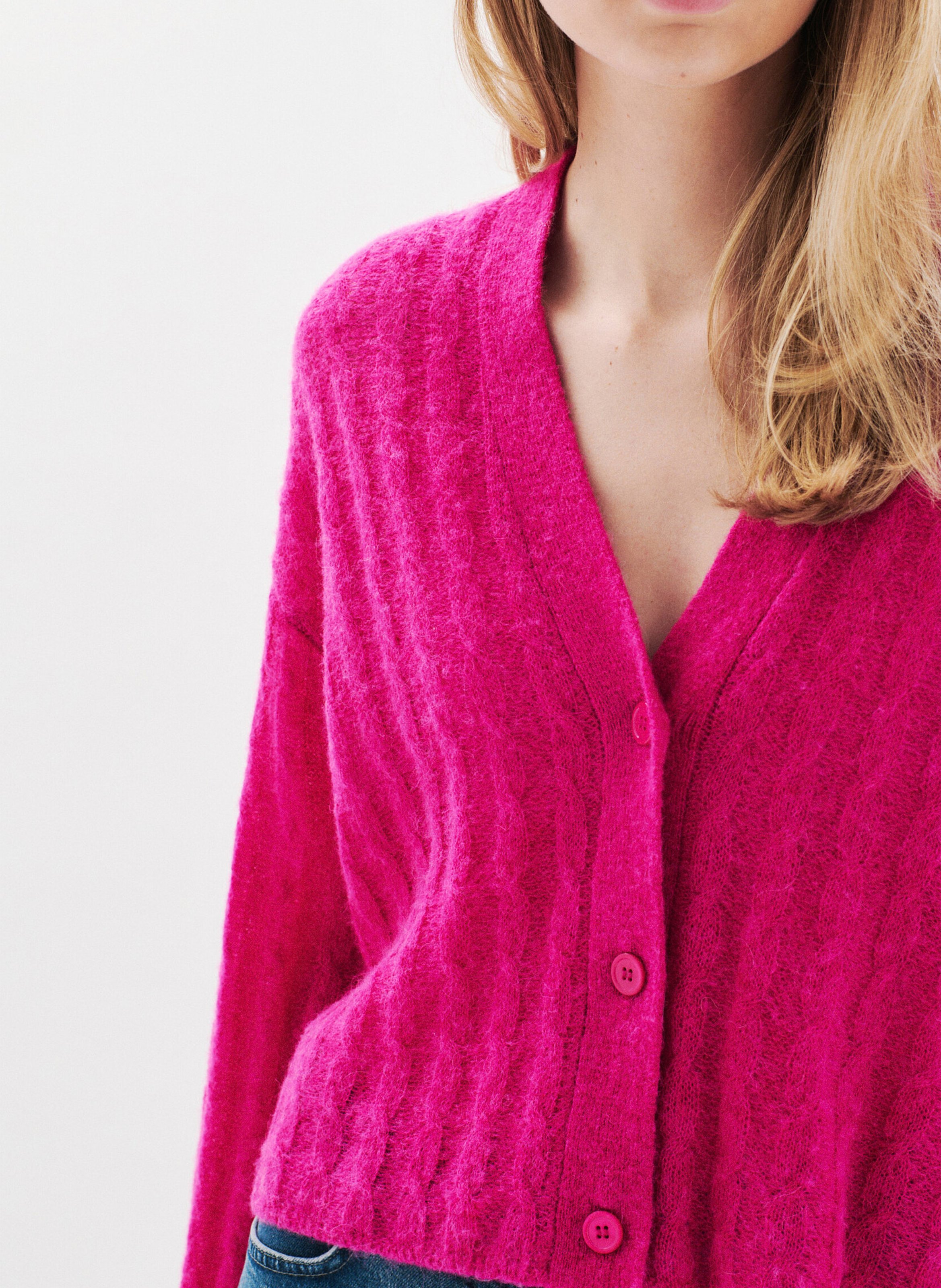 Gilet col v CAROLL Rose