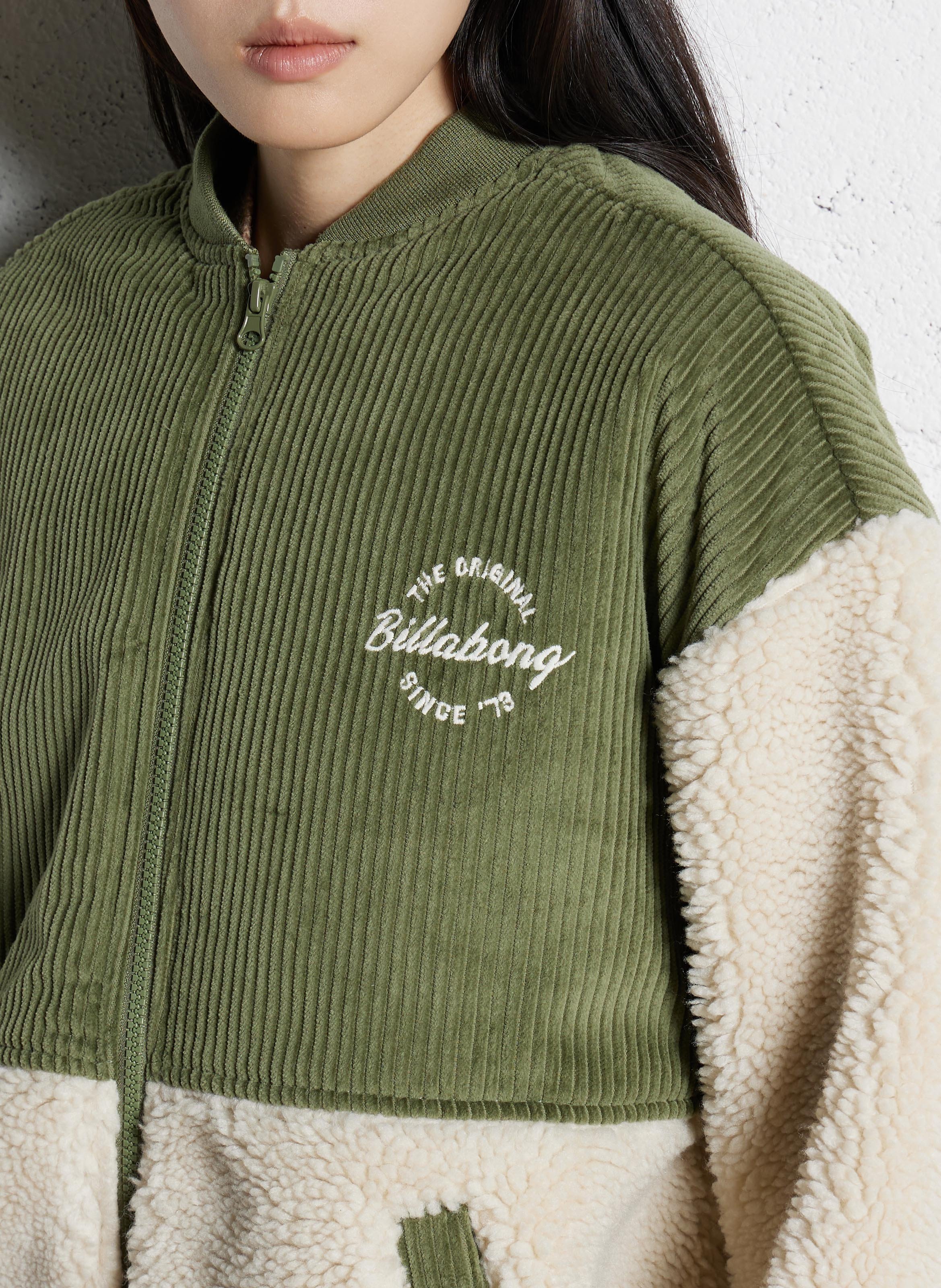 Blouson oversize col teddy en sherpa BILLABONG Beige