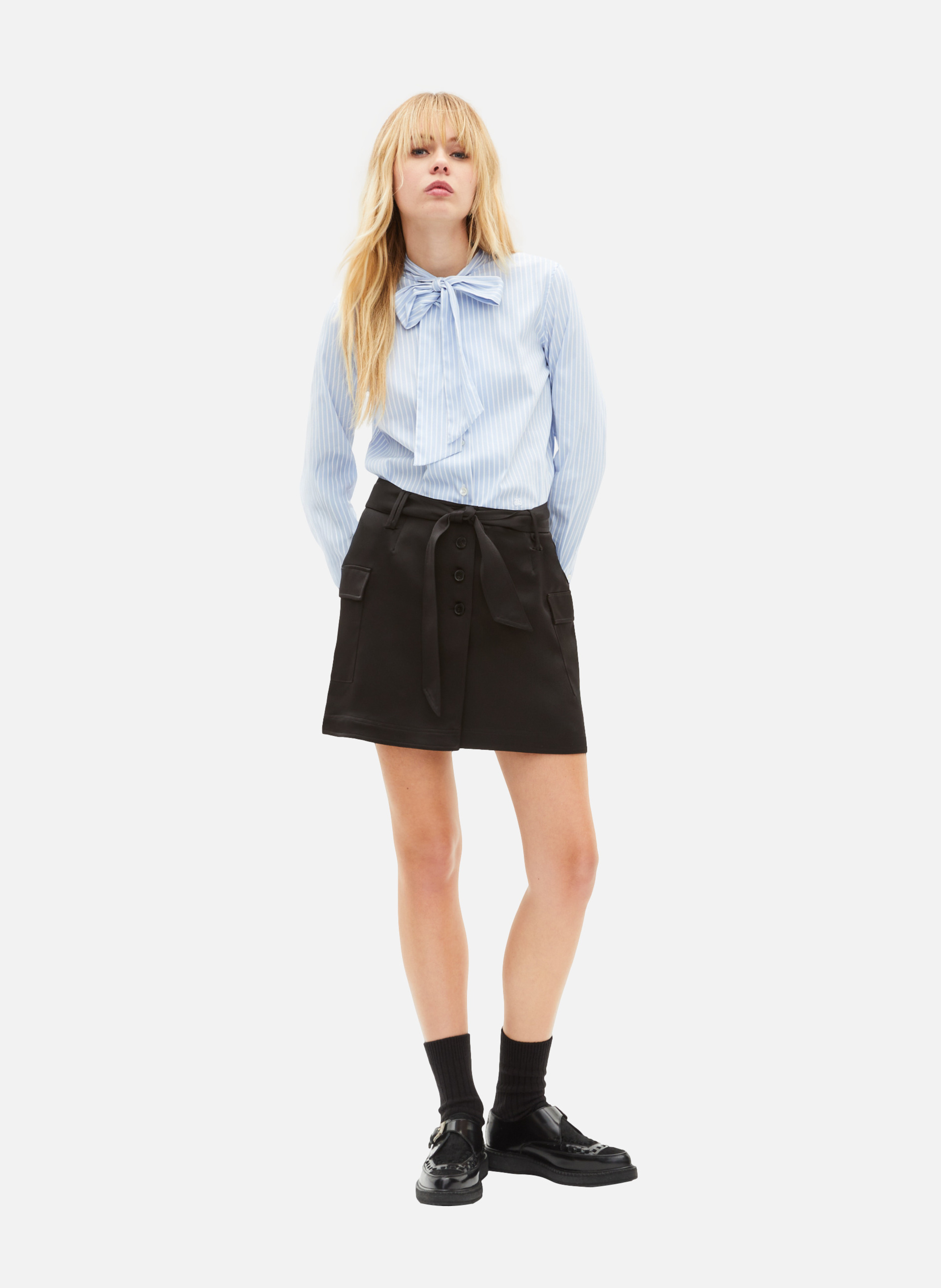 Short satin skirt THE KOOPLES Black