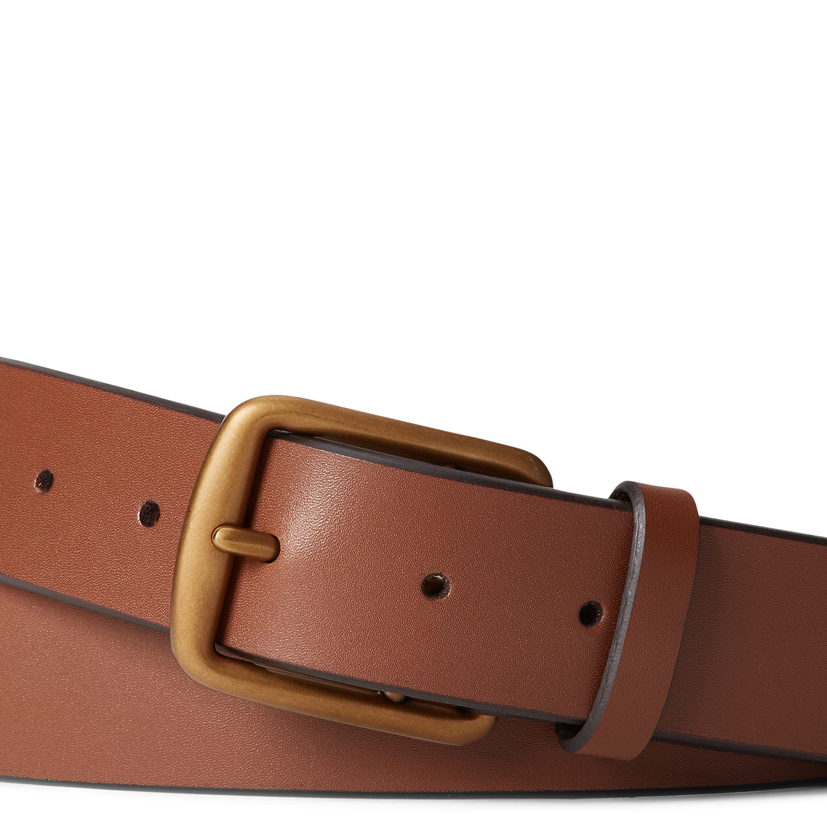 Ceinture unie à boucle en cuir POLO RALPH LAUREN Marron