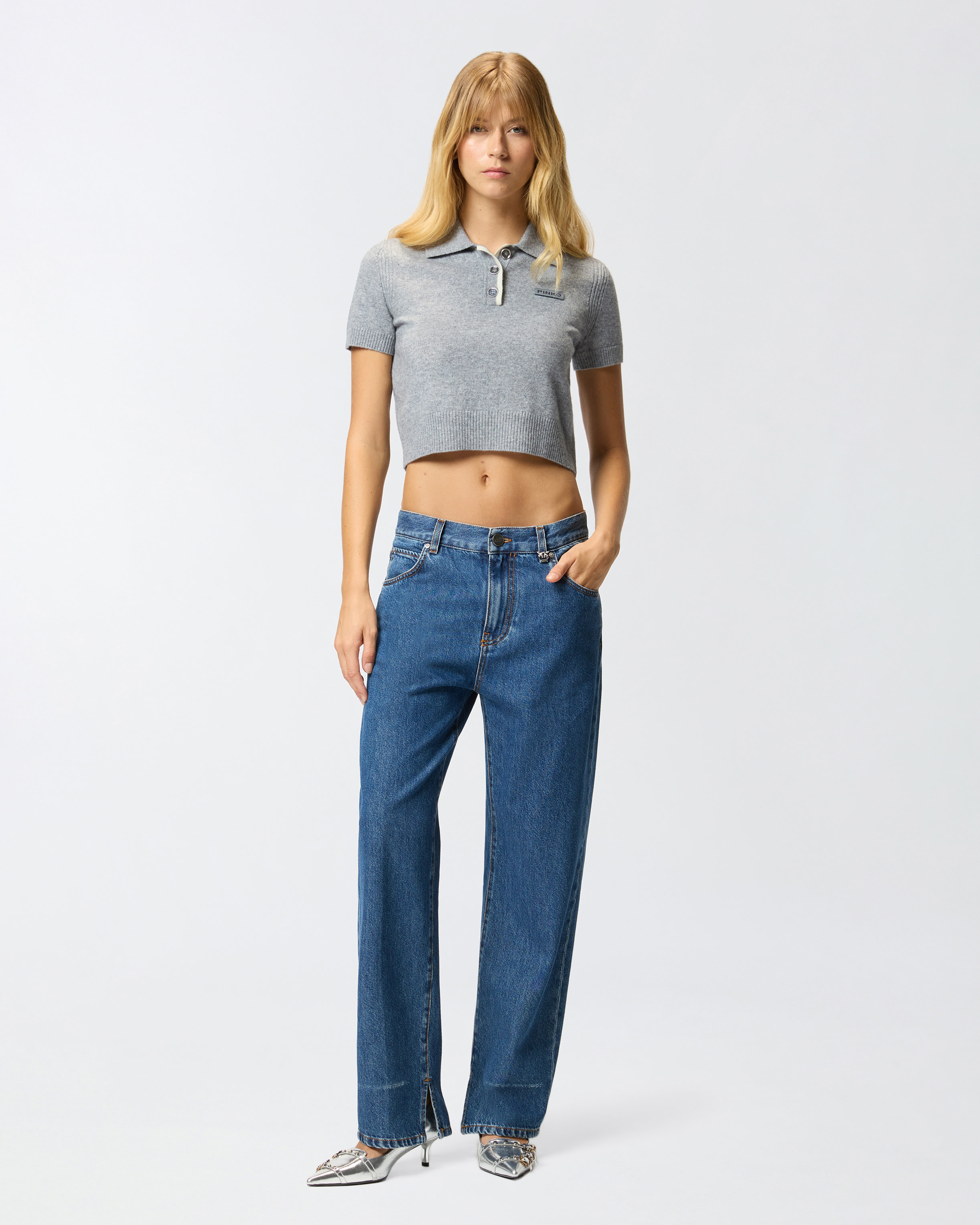 Loose split bottom jeans PINKO Blue