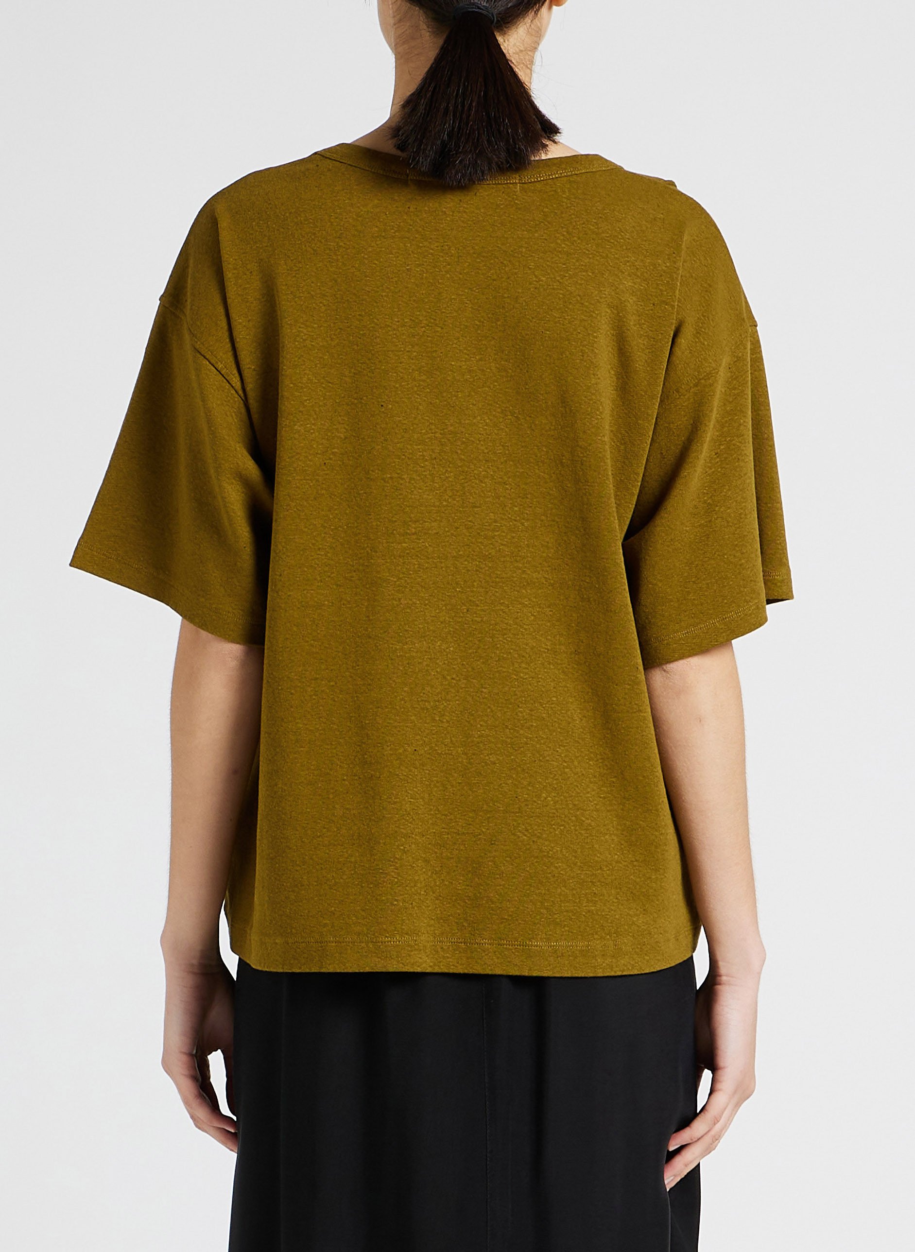 Tee-shirt col rond en coton biologique HUMANOID Vert