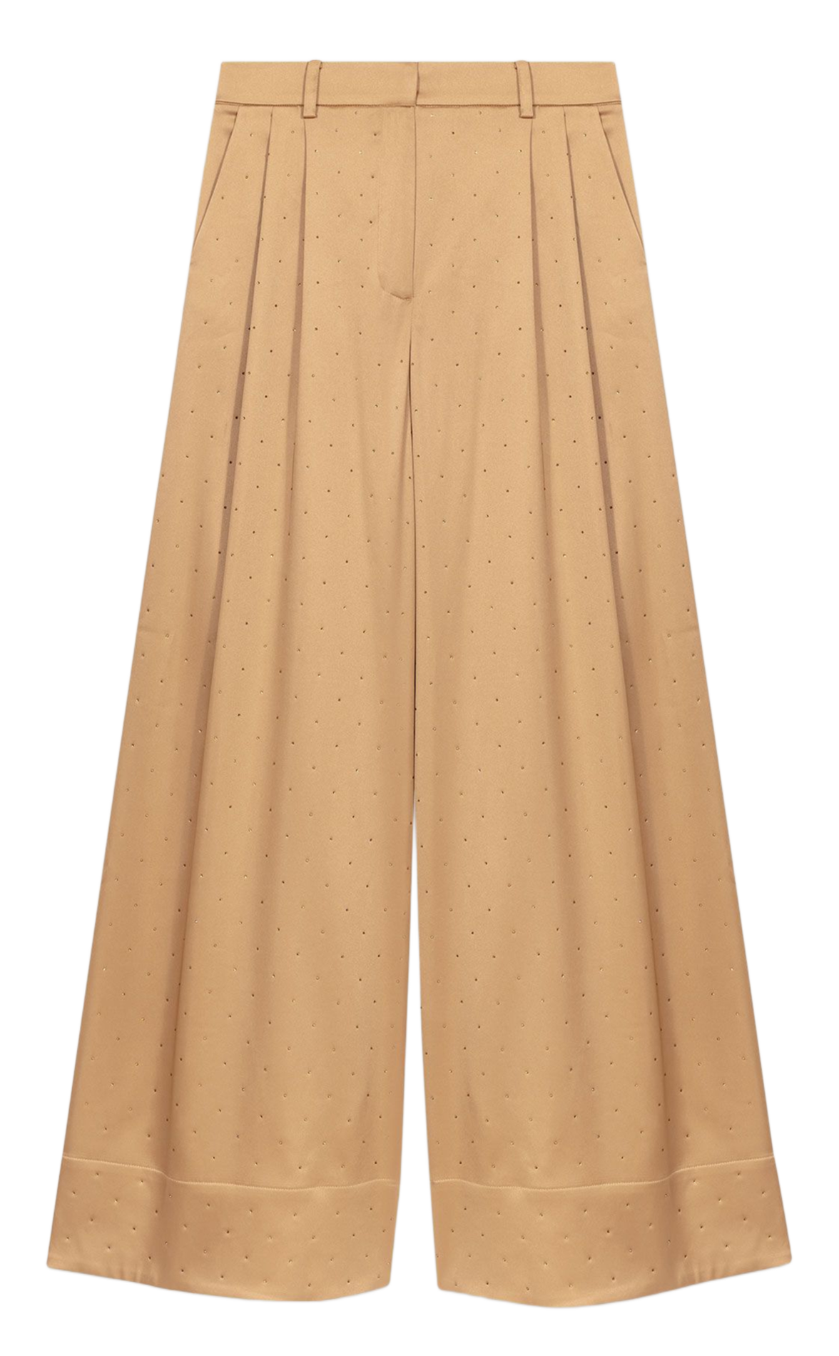 Wide leg pants with rhinestones MAJE Brown