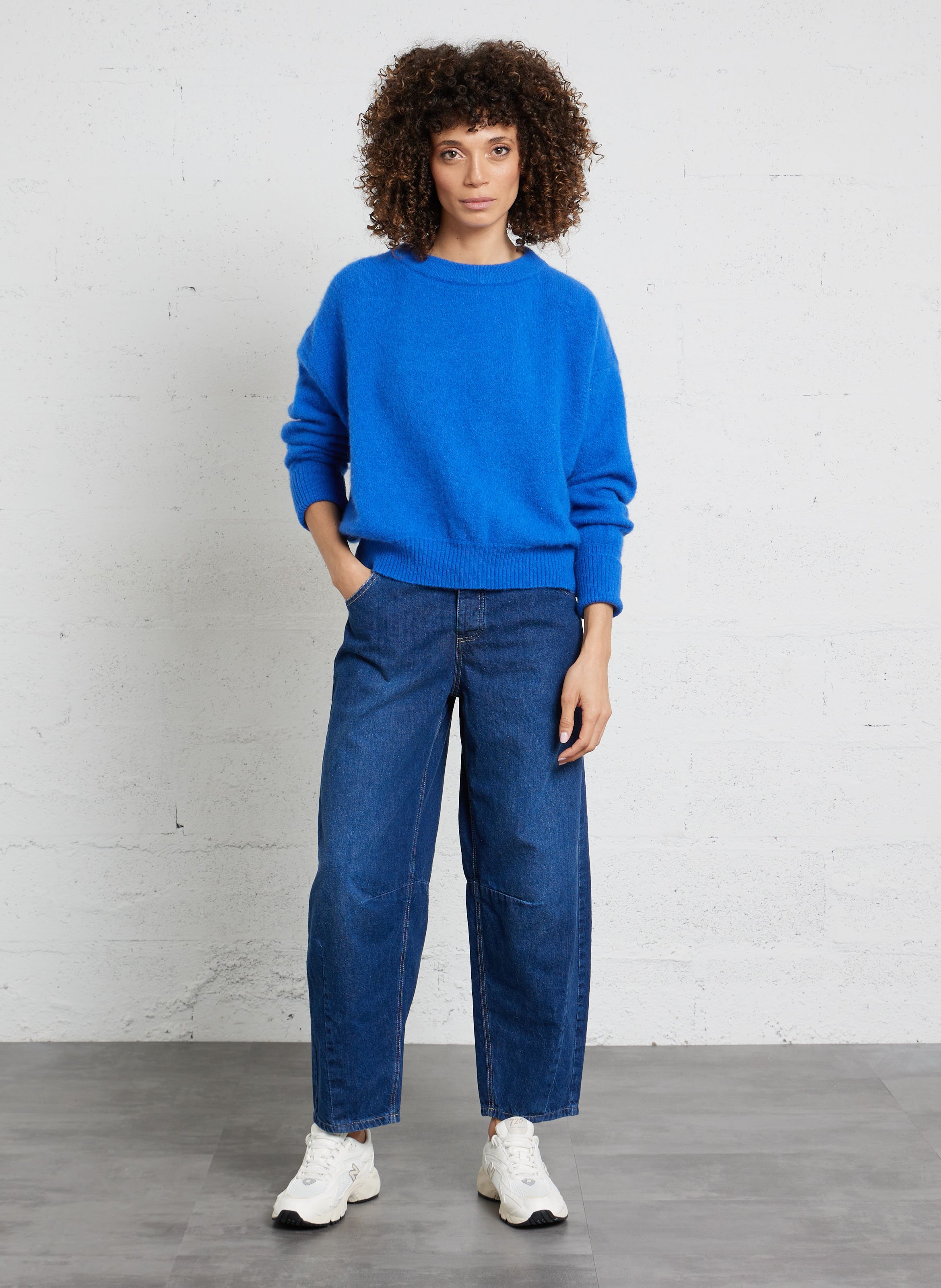 Loose-fit wool-blend sweater with round neck AMERICAN VINTAGE Blue
