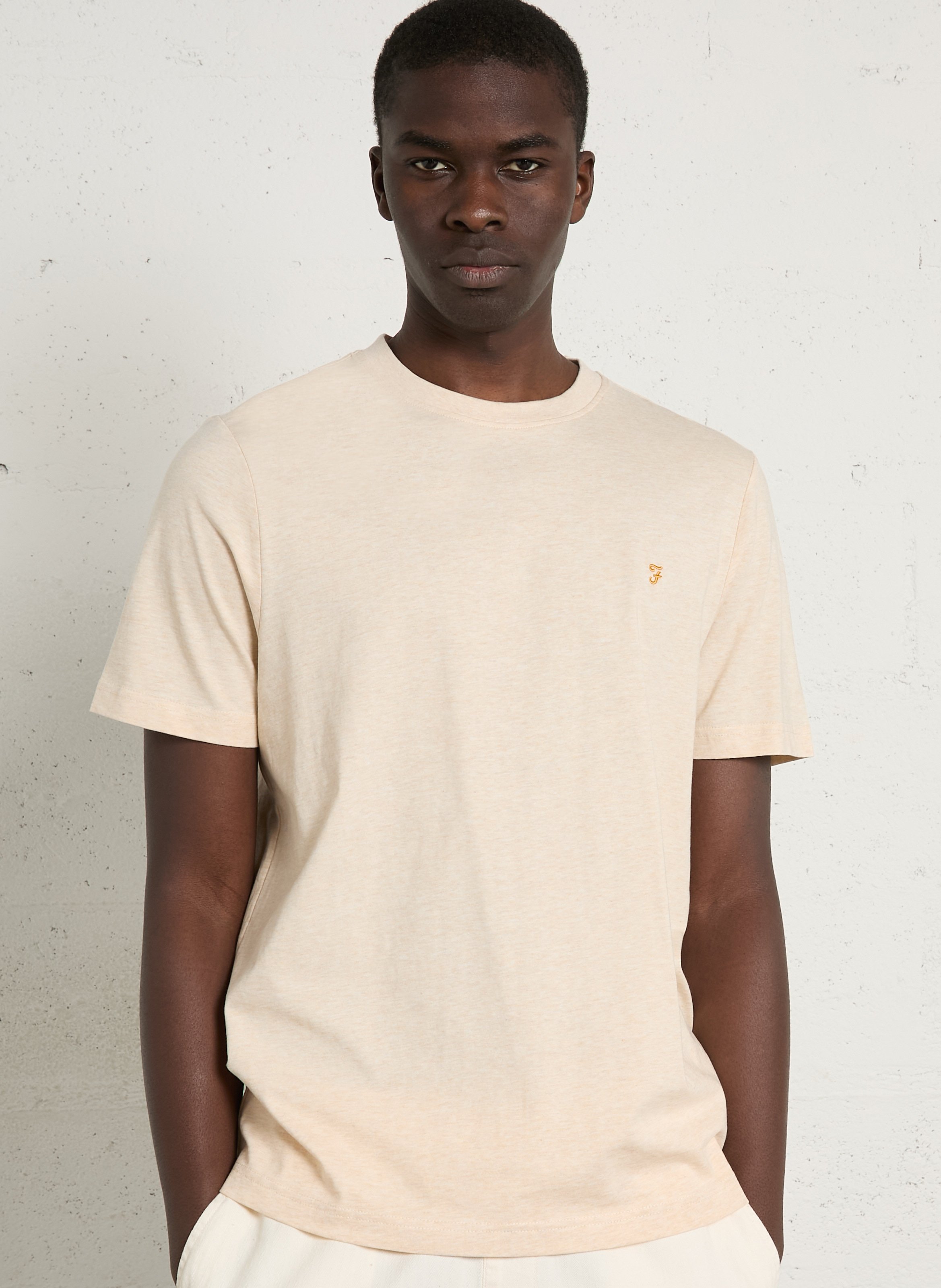 T-shirt van biokatoen met ronde hals FARAH