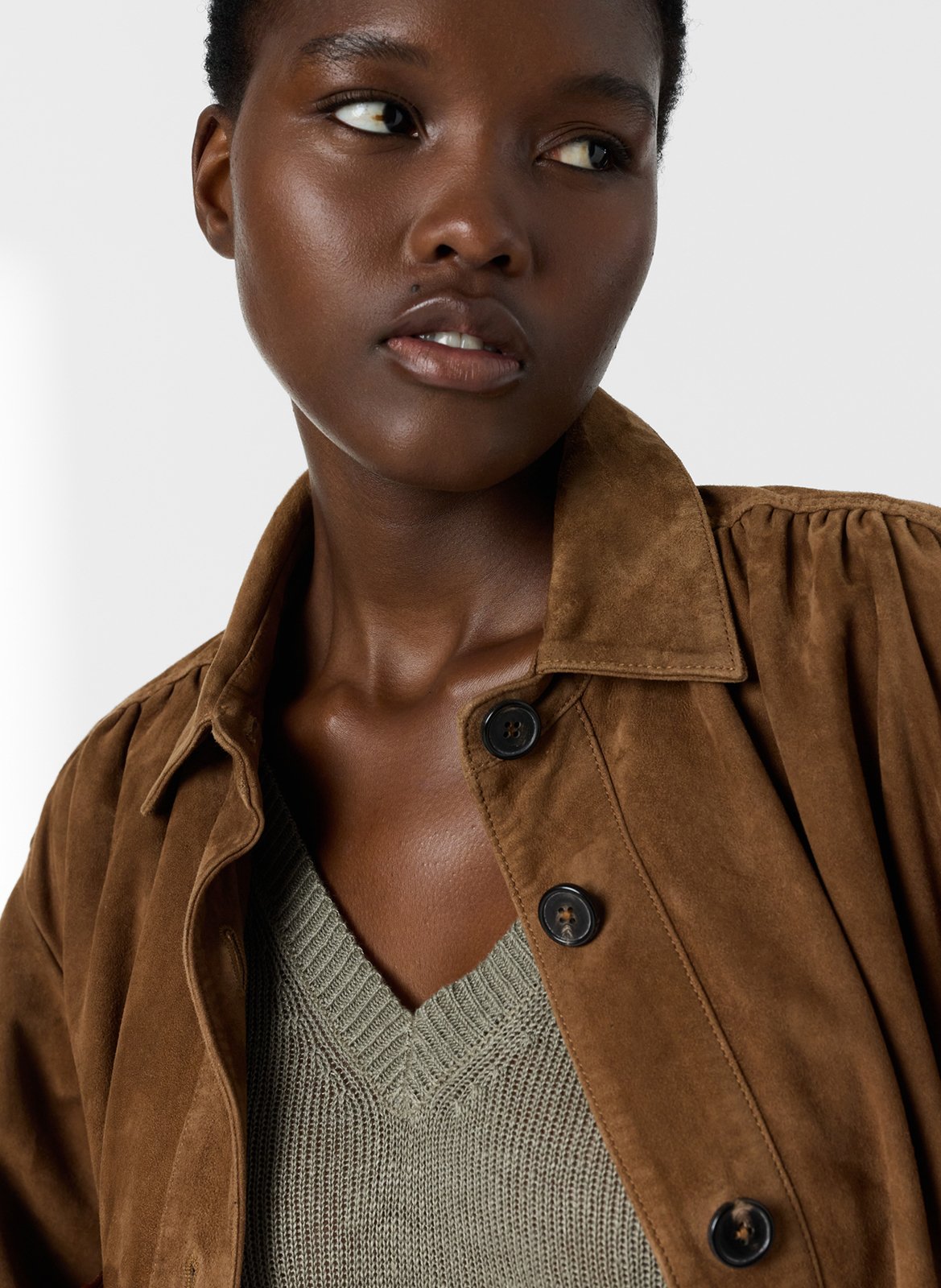 Leinenpullover mit V-Ausschnitt GERARD DAREL Khaki