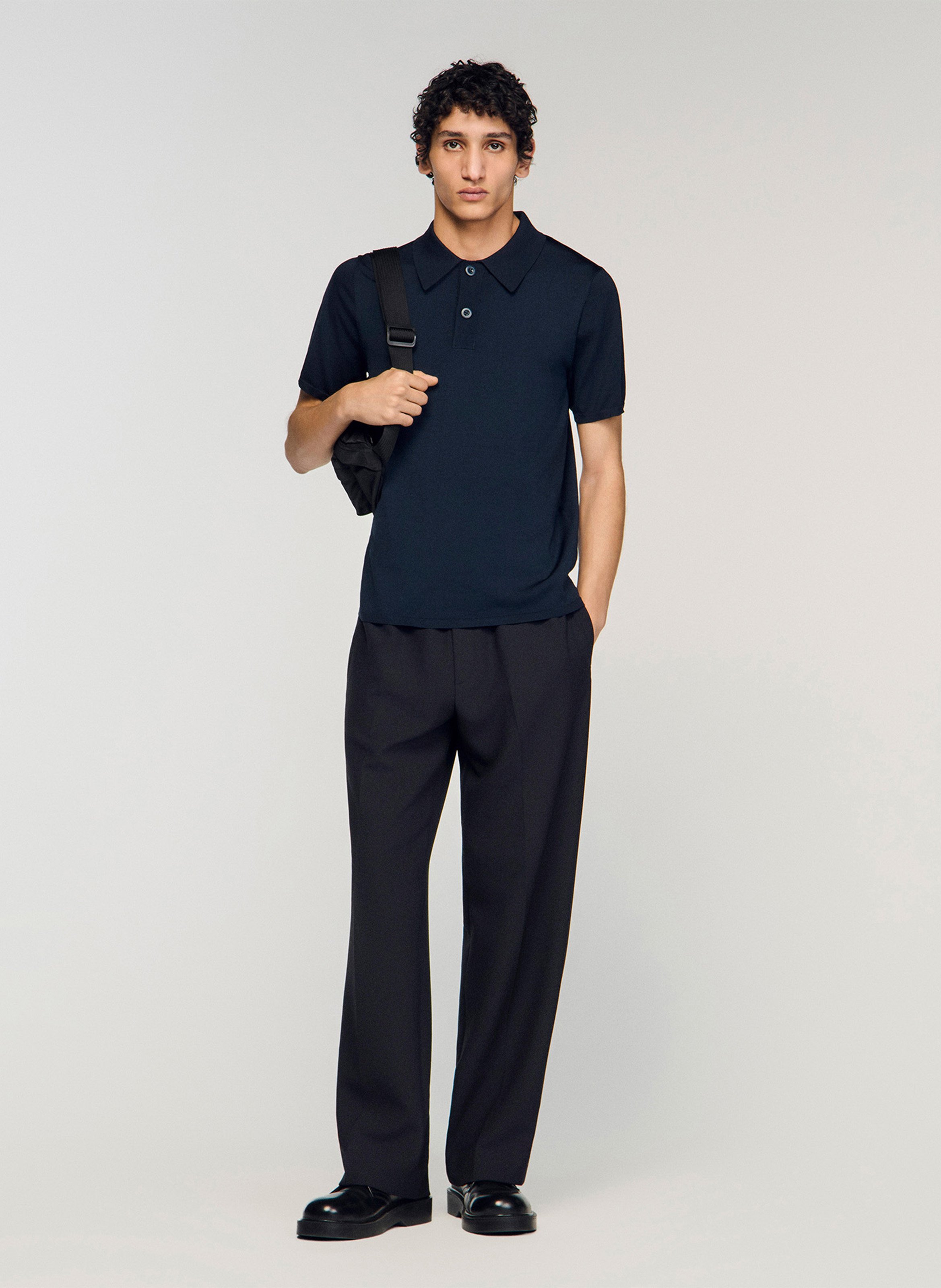 Polo regular fit  SANDRO Bleu