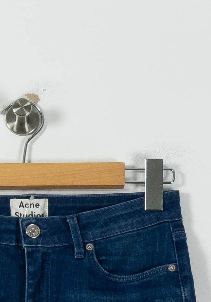 Cropped slim jeans with studs ACNE STUDIOS - Seconde Main Blue