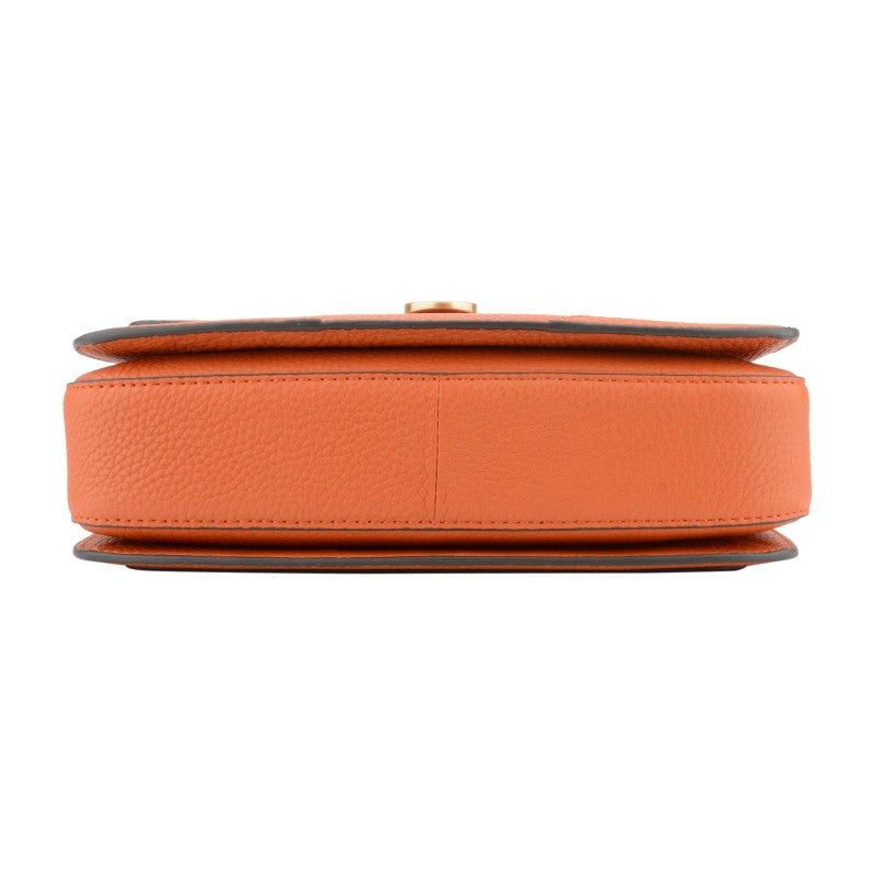 Crossbody bag in cowhide leather POURCHET Orange