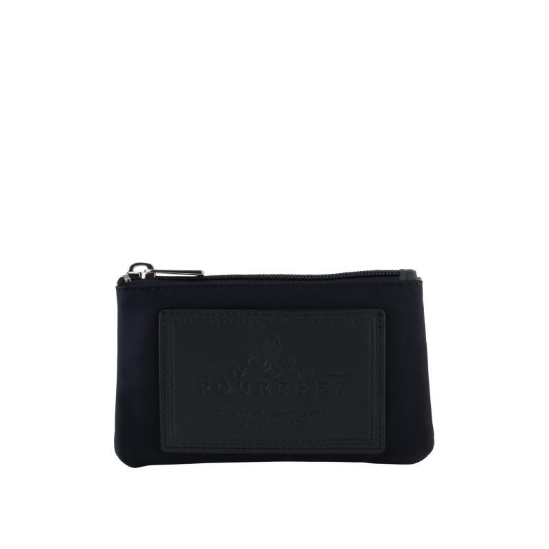 Portefeuille en toile garnie cuir POURCHET