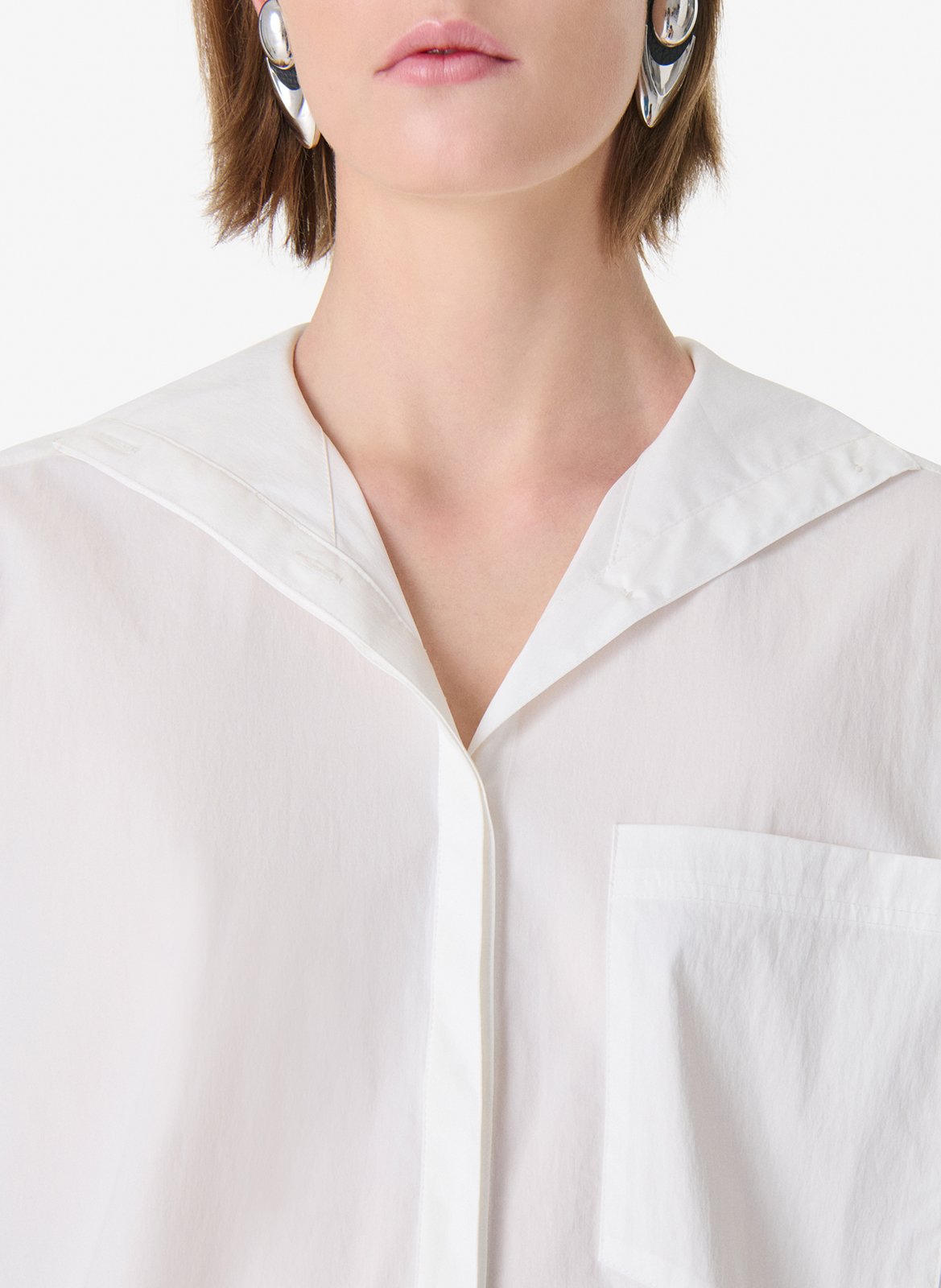 Ruimvallende blouse | katoenblend IRO Wit