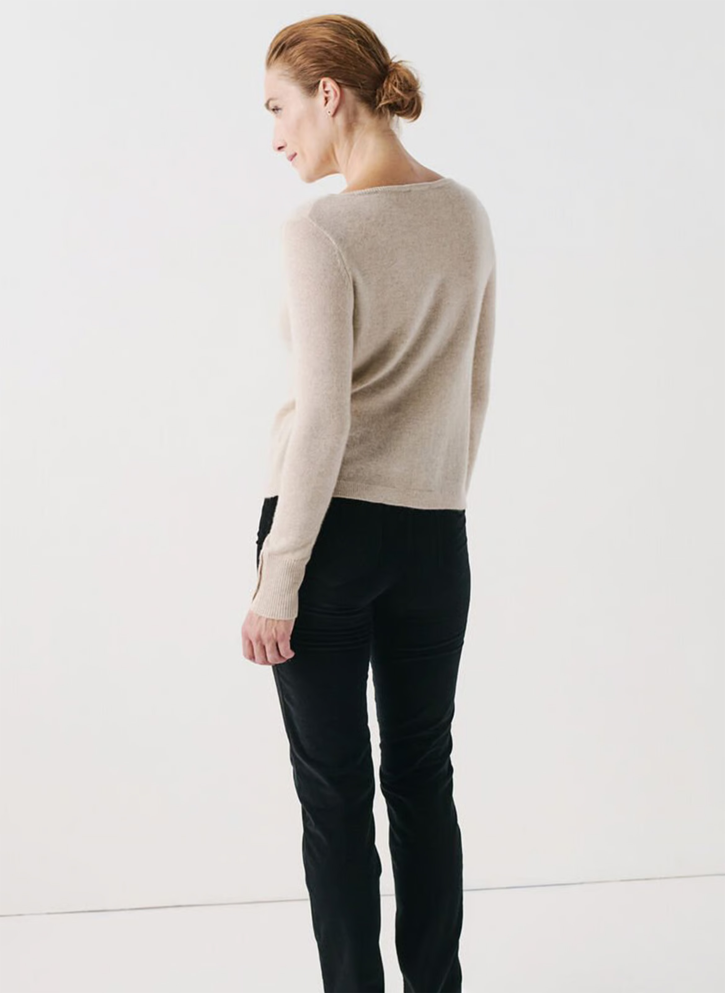 Pullover aus Kaschmir-Mix in Metallic-Optik mit U-Boot-Ausschnitt CAROLL Beige