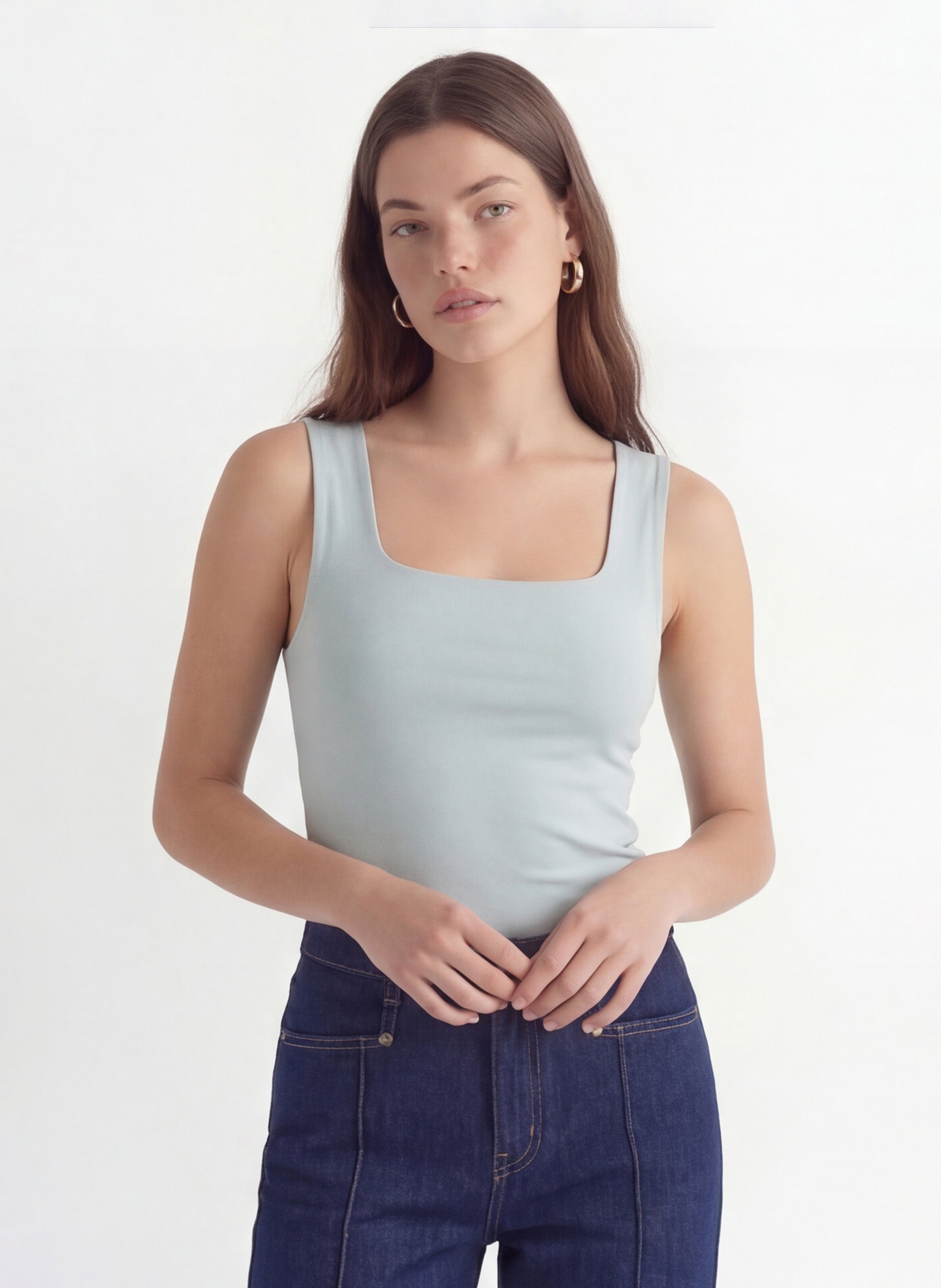 Débardeur droit en coton mélangé KOOKAI Vert