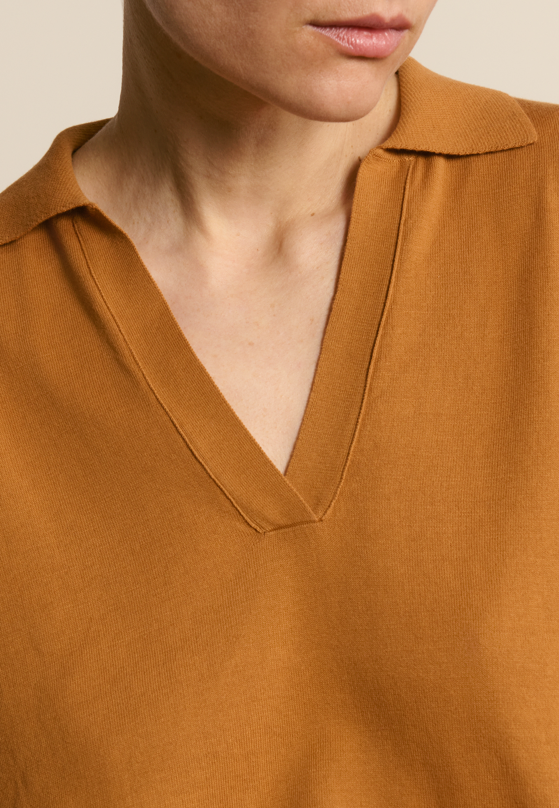 Polo en coton biologique MAISON MONTAGUT Marron