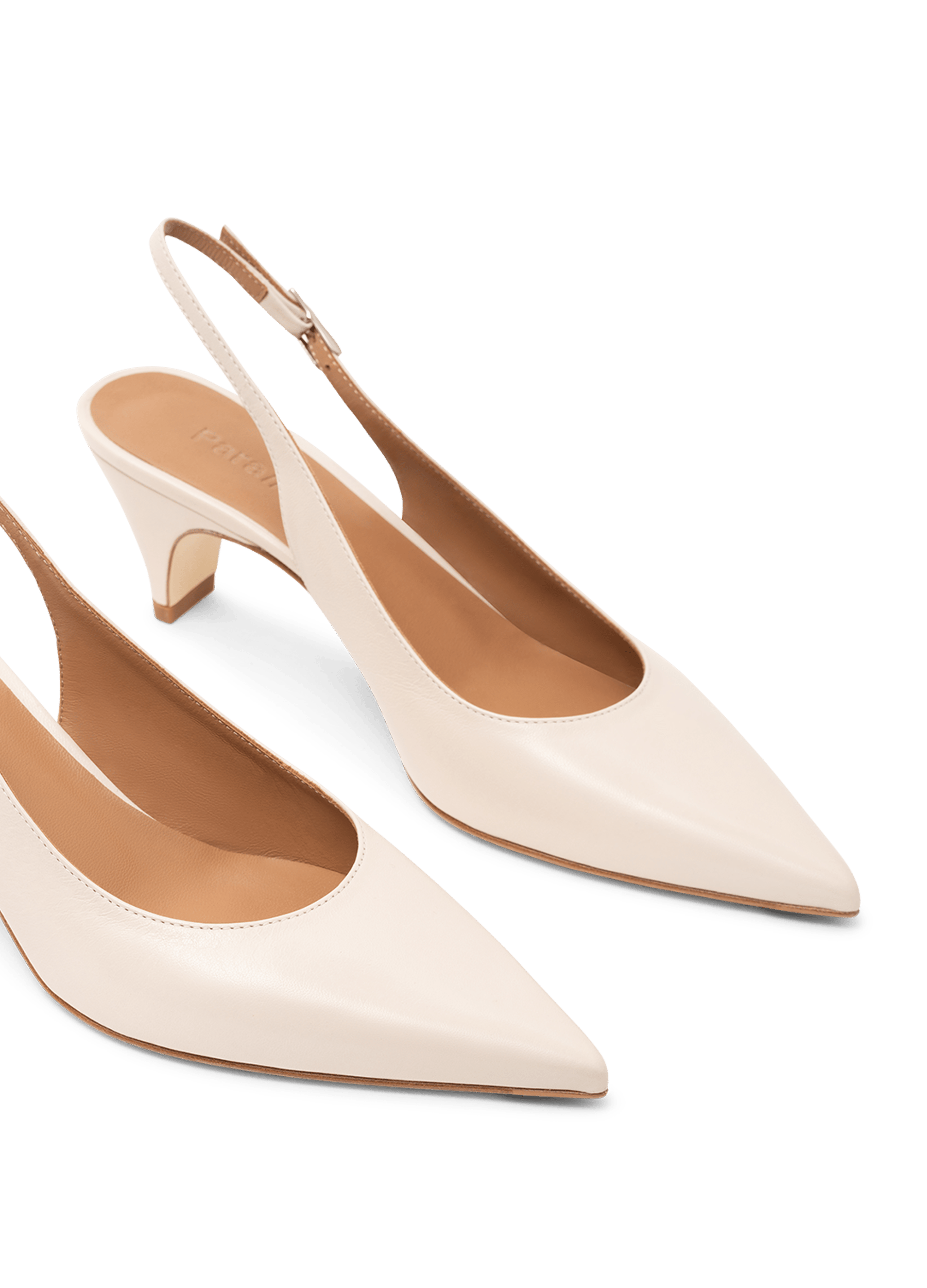 Slingback en cuir nappa latte PARALLELE PARIS Blanc