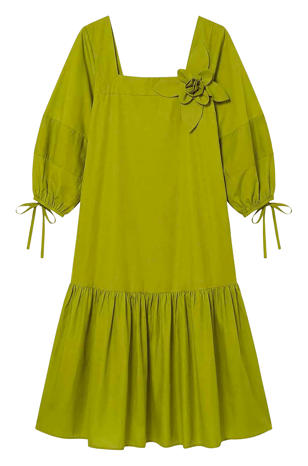 Robe midi ample à volants TARA JARMON Vert