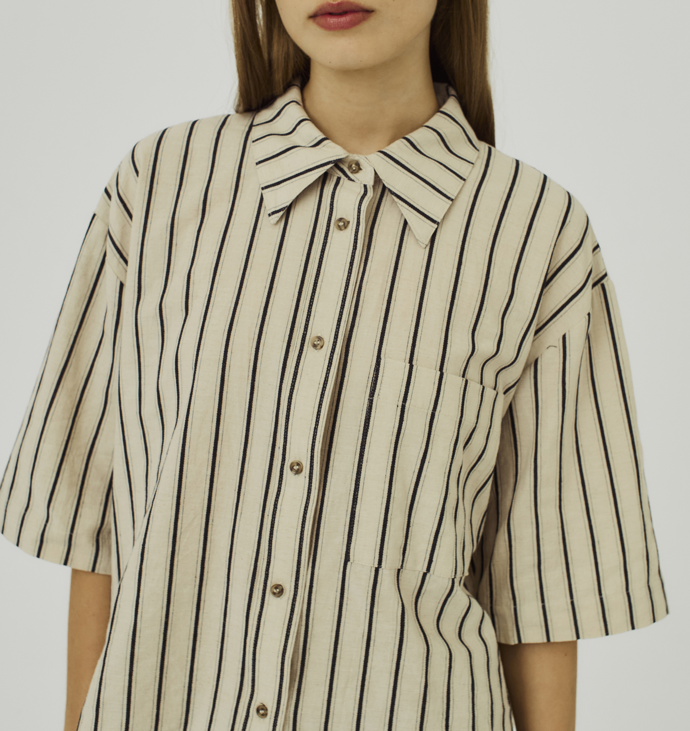 Short-sleeved striped shirt NORR Black