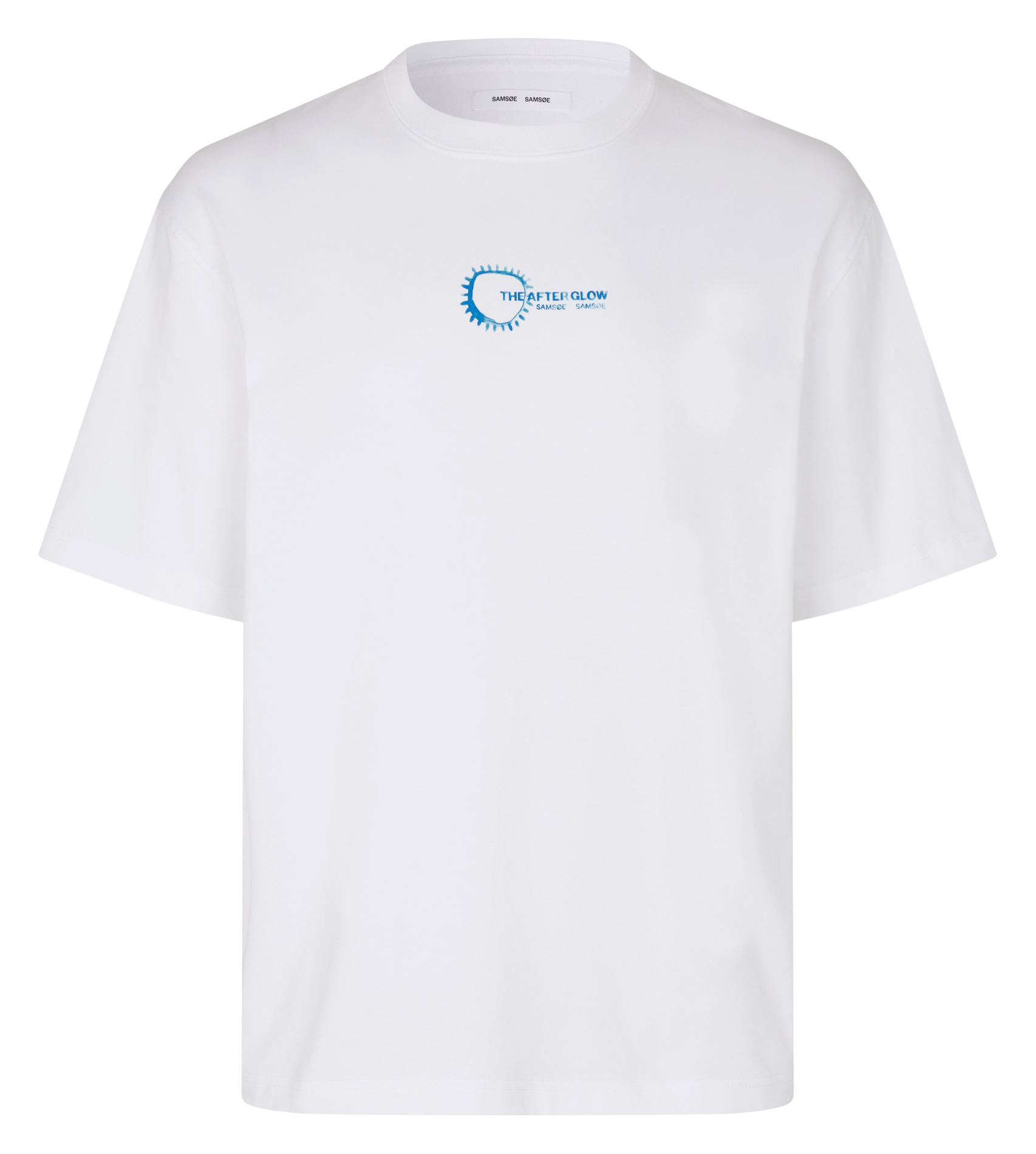Oversized round neck organic cotton t-shirt SAMSOE SAMSOE Blue