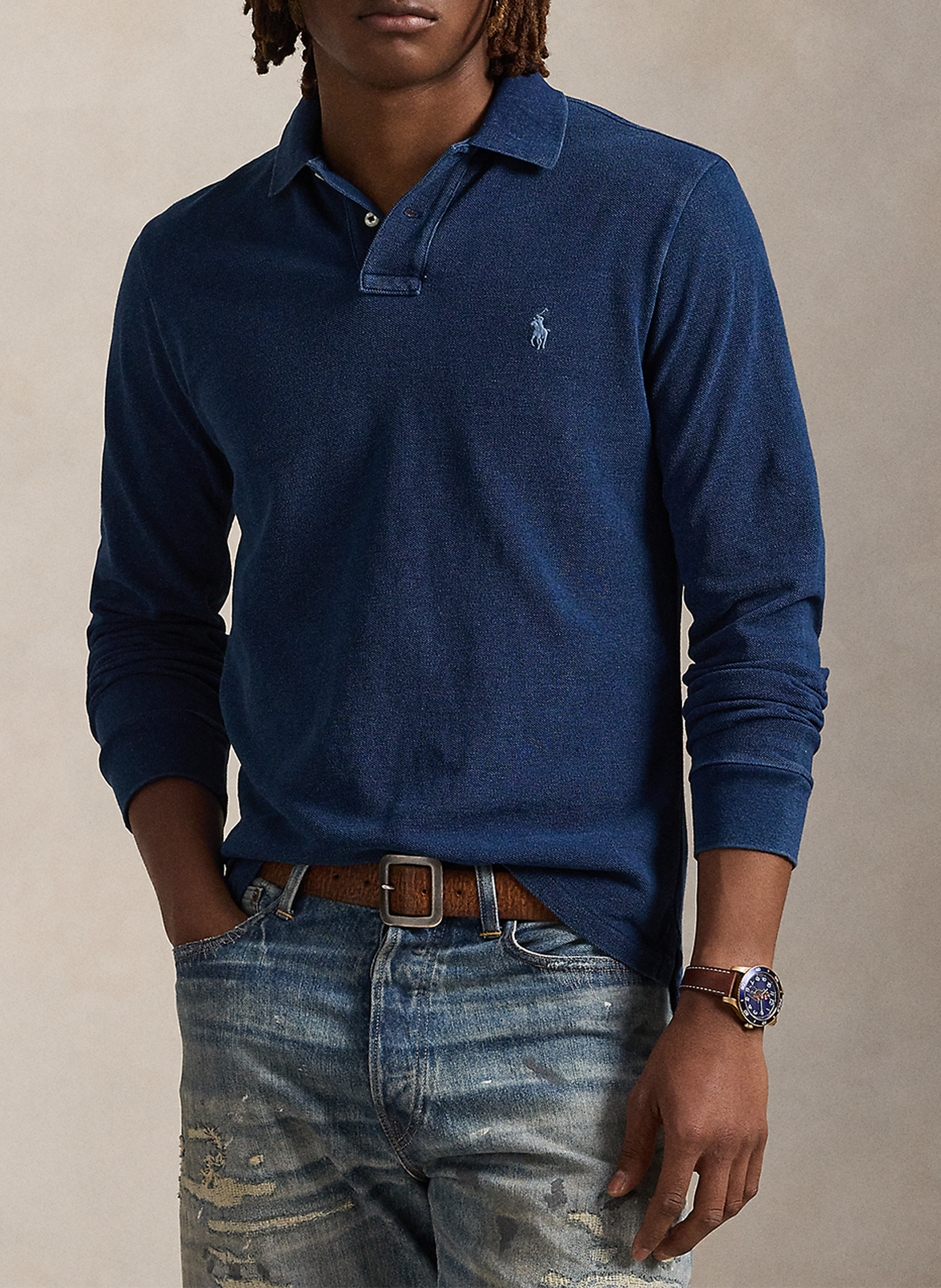 Slimfit-Poloshirt aus Baumwolle POLO RALPH LAUREN Blau