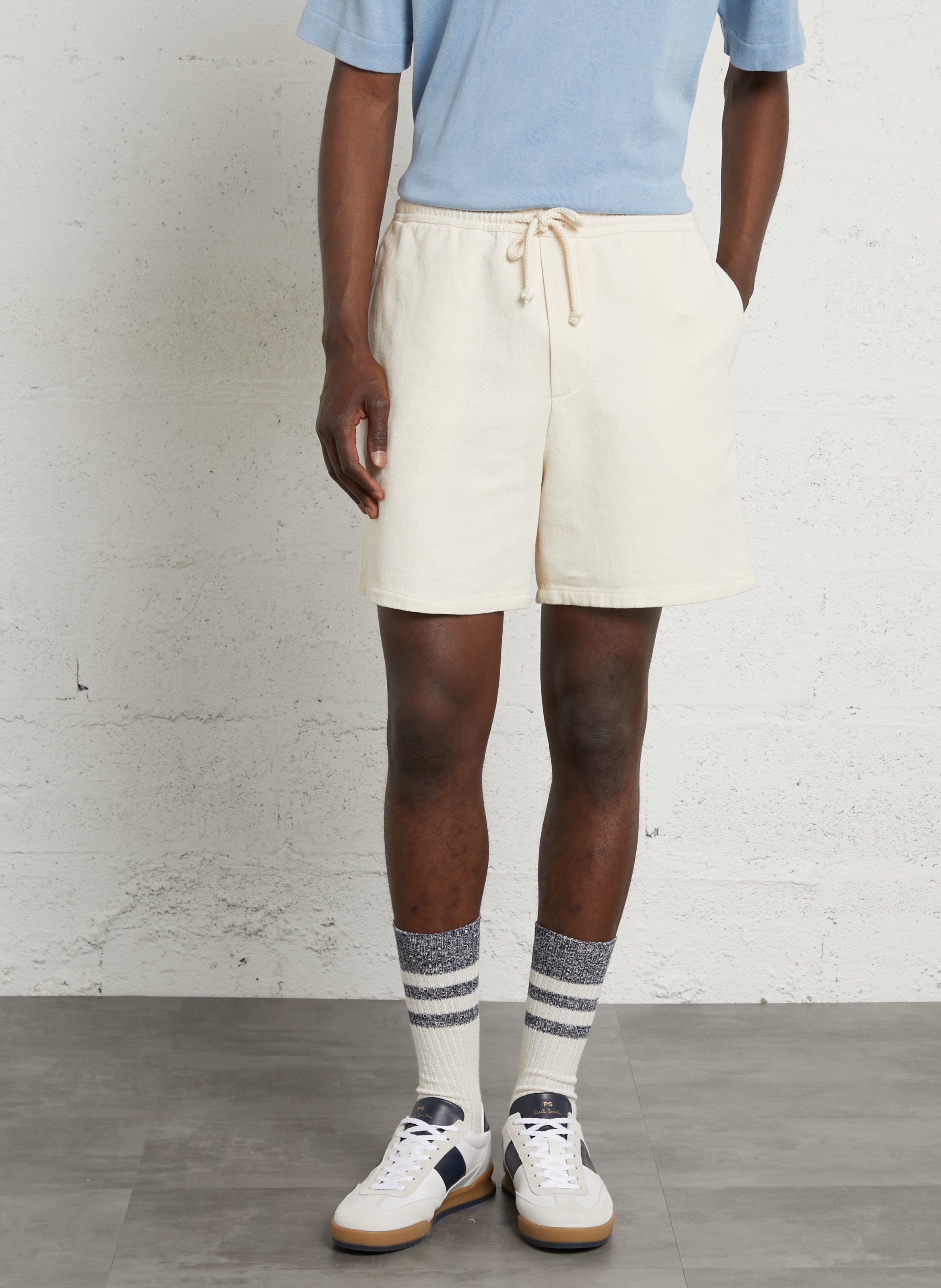 Gerade geschnittene Shorts aus Bio-Baumwolle AMERICAN VINTAGE Beige