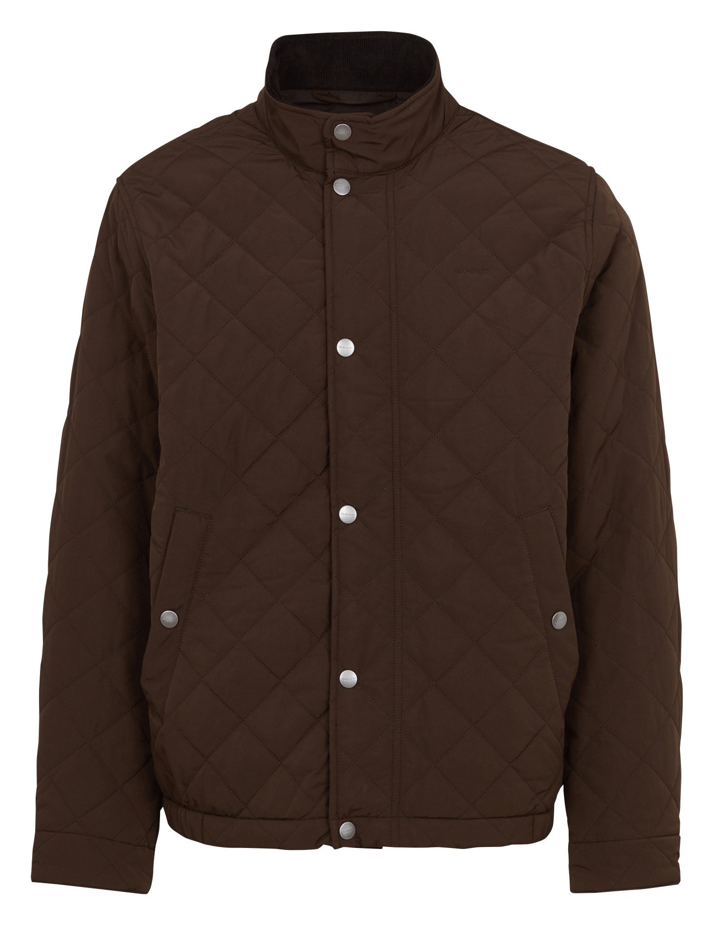 Einfarbige gesteppte gerade Jacke. GANT Braun