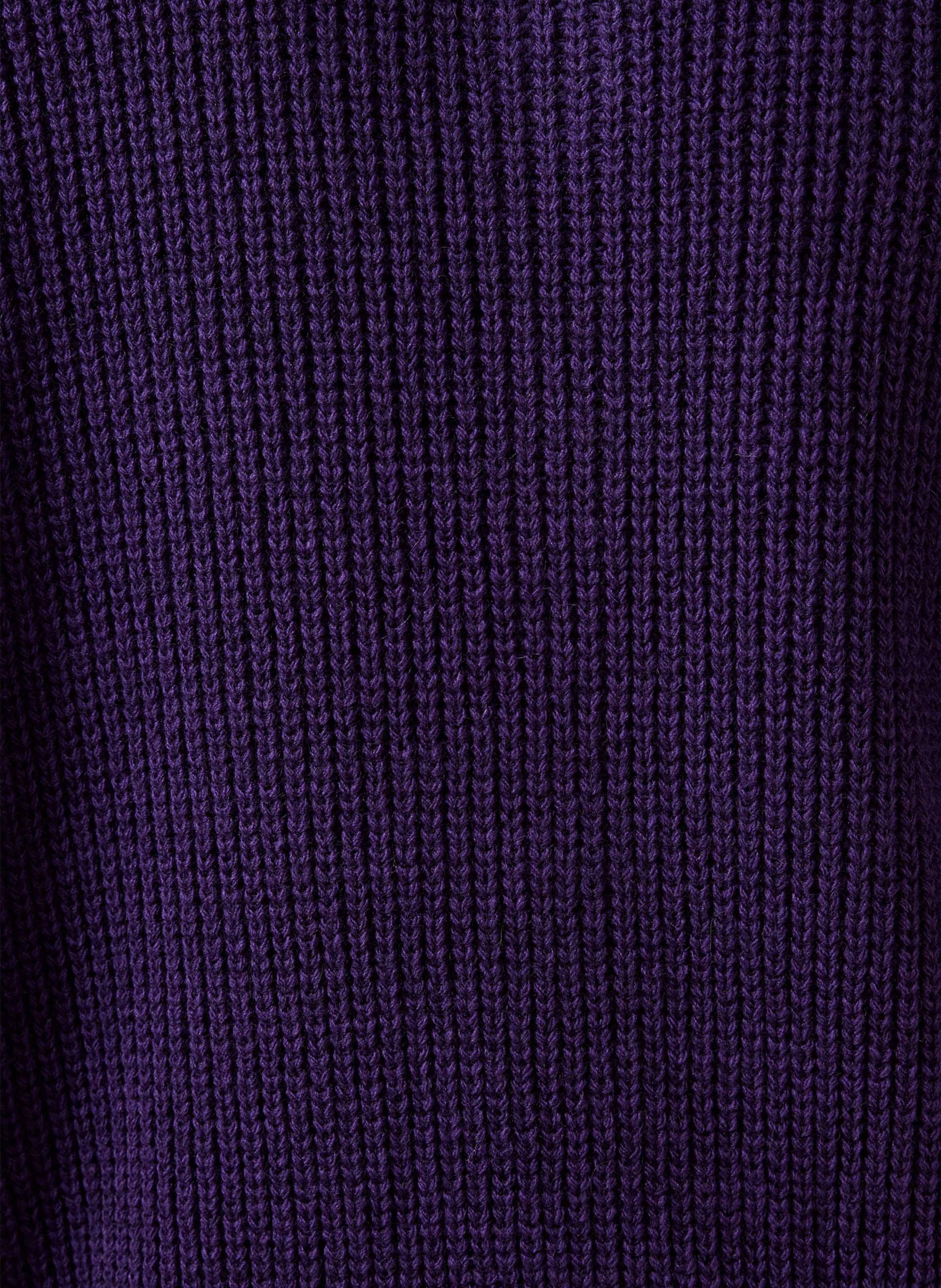 Round-neck cardigan in mixed wool LA FEE MARABOUTEE Purple