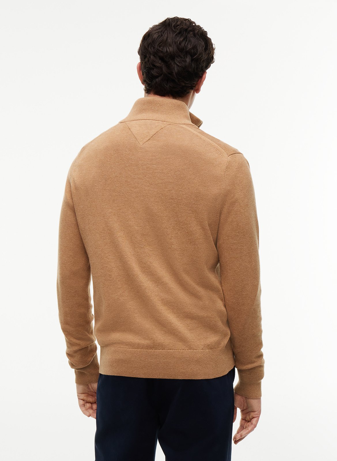 Pull col montant regular-fit en coton bio et cachemire  TOMMY HILFIGER Beige