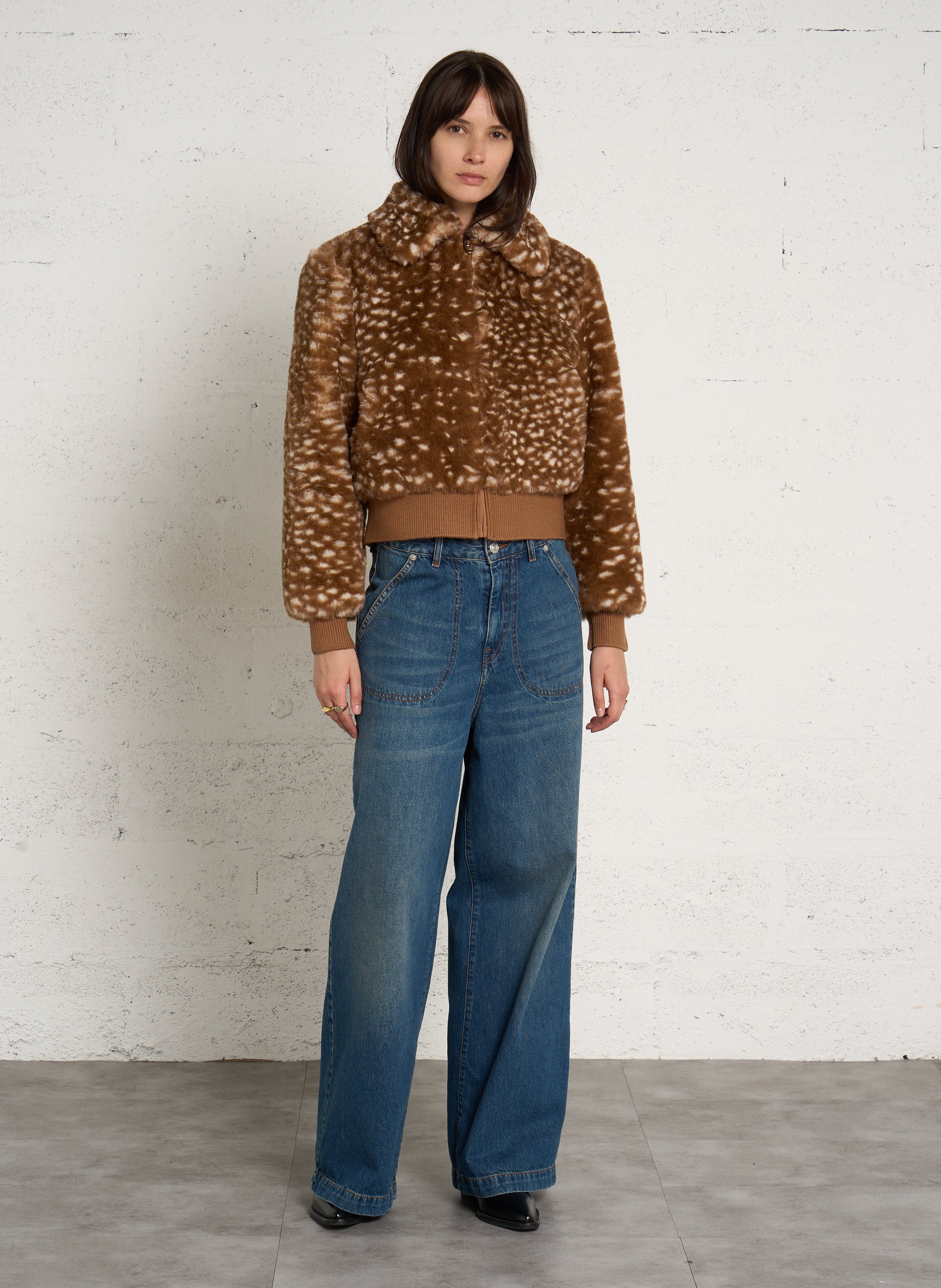 Gerade geschnittener Pullover aus gemischtem Angorawolle BELLEROSE Rot