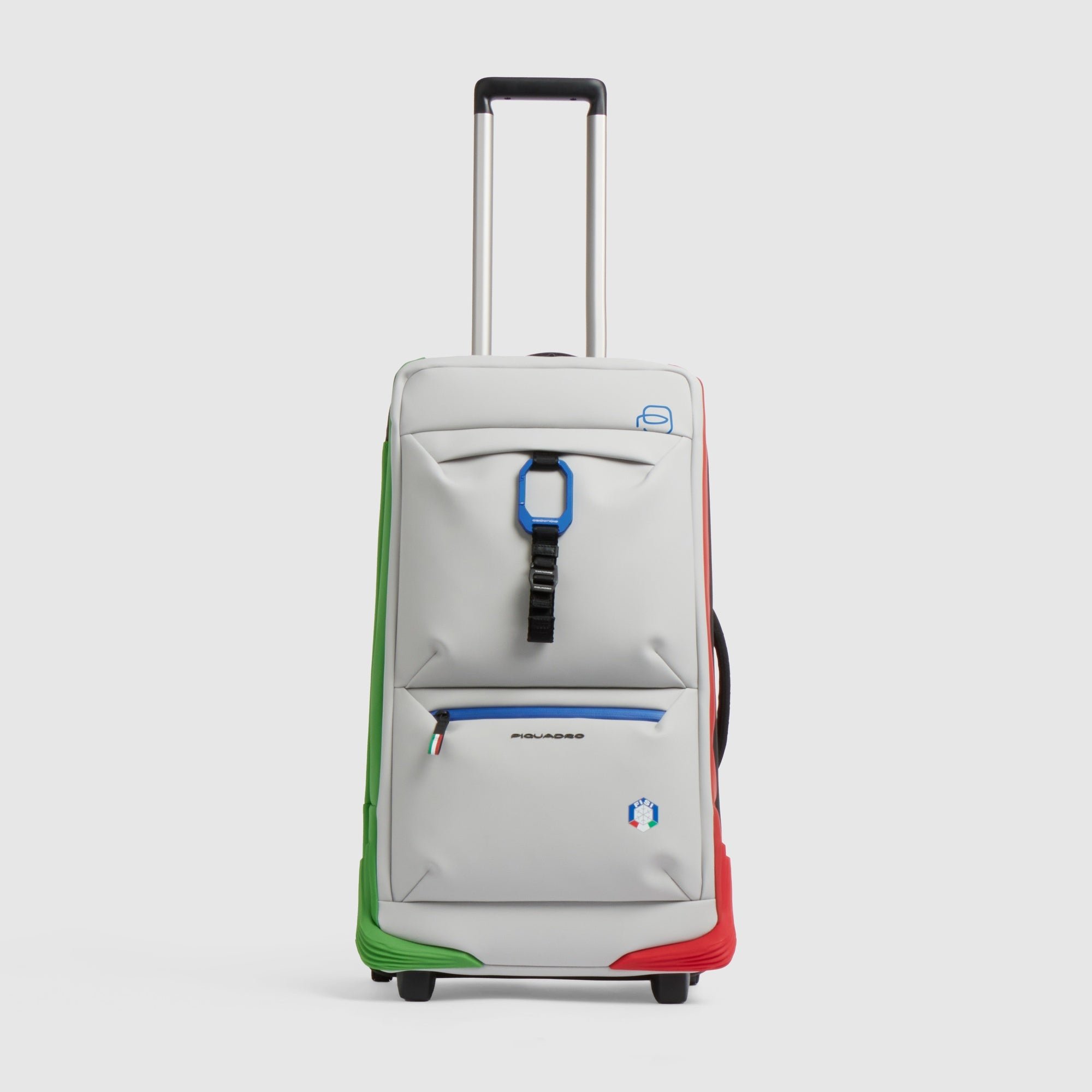 "piquadro x fisi" wheeled travel bag PIQUADRO White