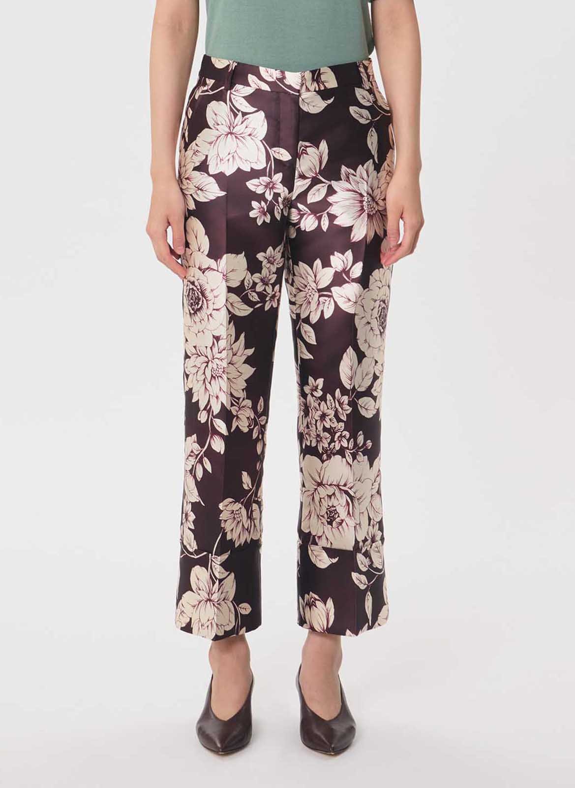 Pantalon droit imprimé TARA JARMON Violet