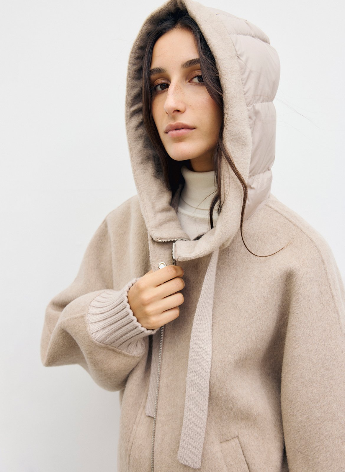 Veste droite en laine mélangée GERARD DAREL Beige